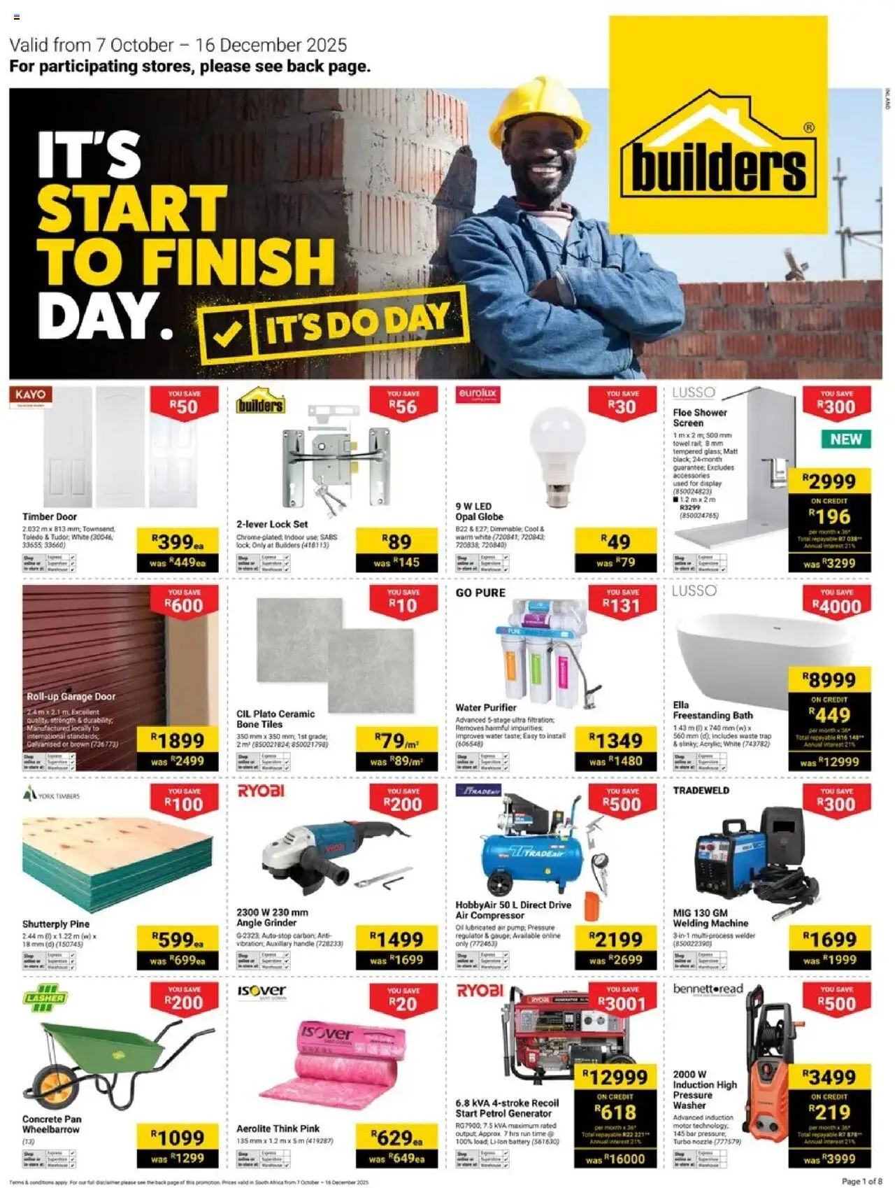 Builders - It's Start to Finish Day - page 1- valid from 07/10/2025
