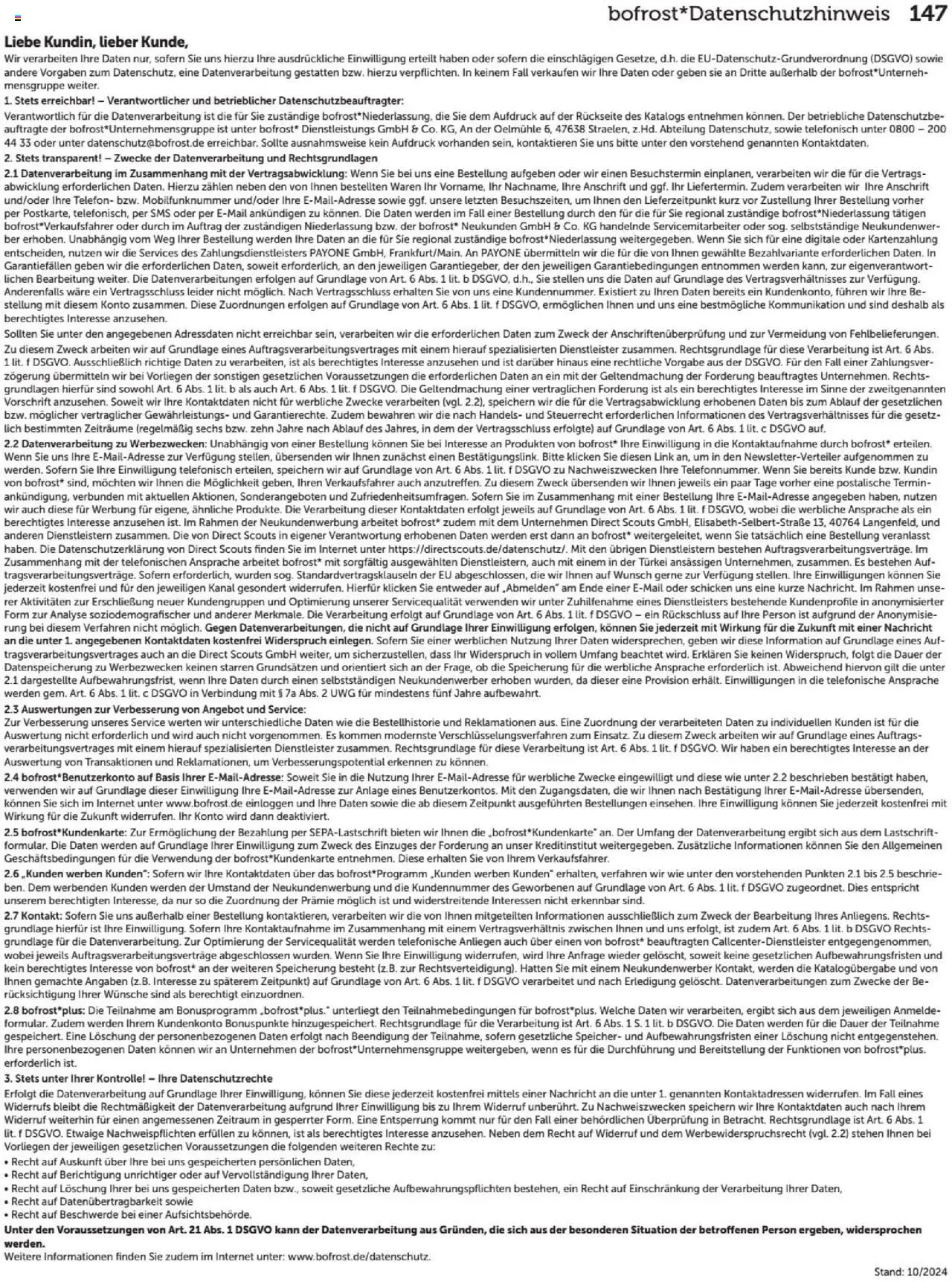 Bofrost Katalog - Seite 147 - gültig ab 07.09.2025