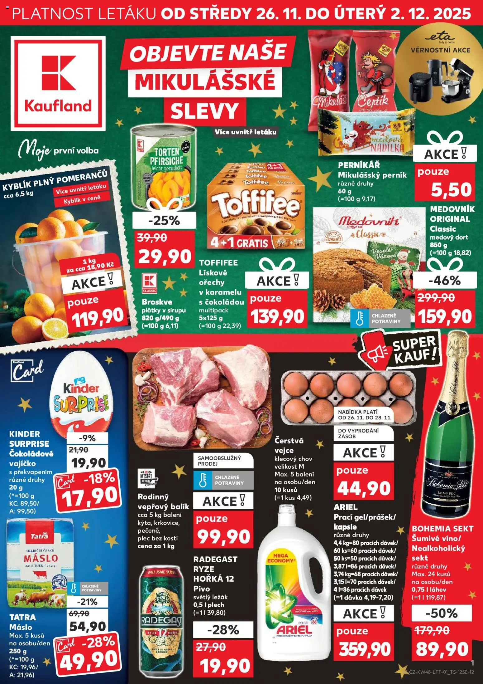 Kaufland leták - strana 1- platný od 26.11.2025