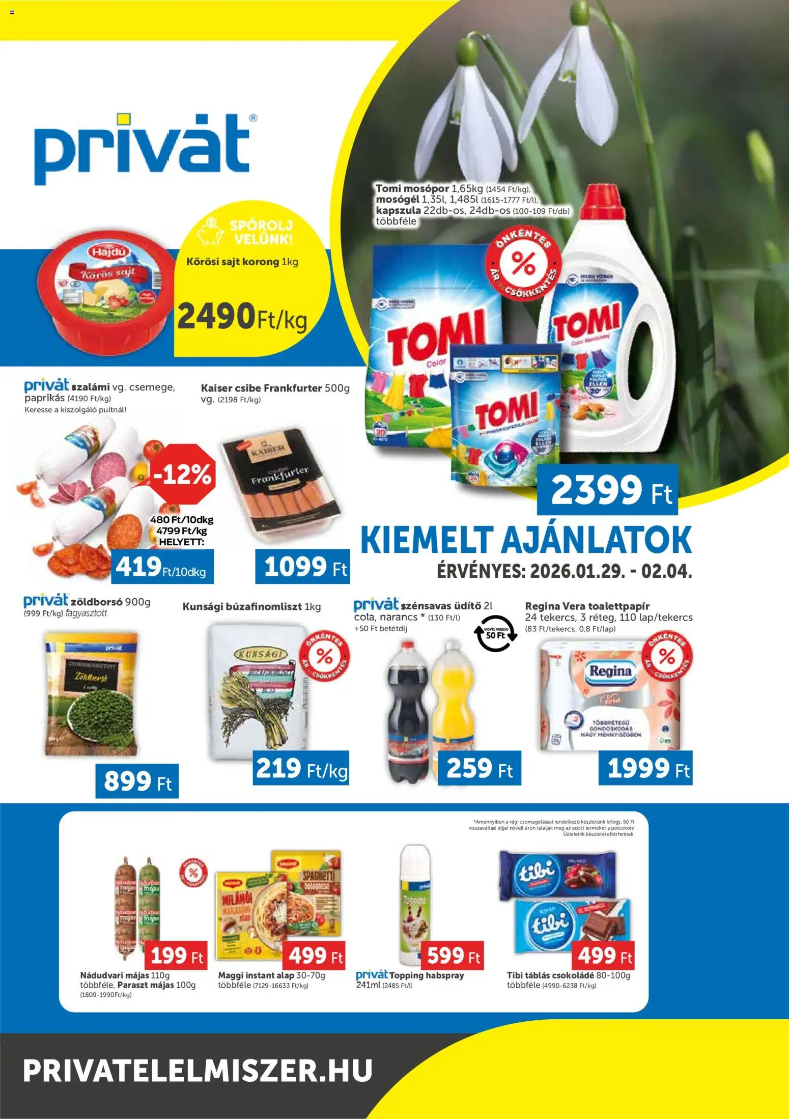 PRIVÁT Déli vármegyék - 1oldal - érvényes 2026.01.29.-tól