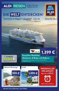 Vorschau Aldi Reisen Prospekt 	 gültig ab 01.11.2025