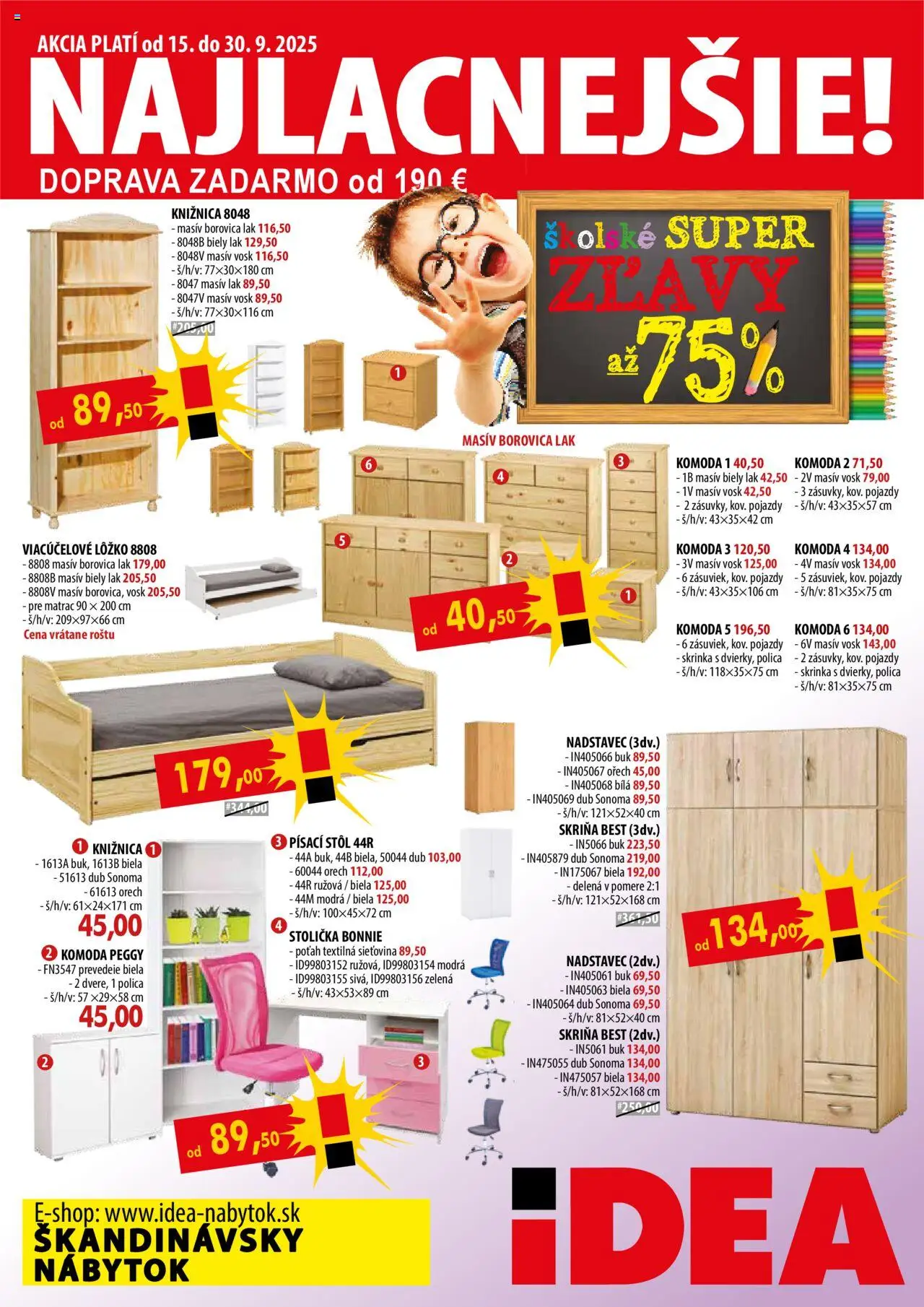 IDEA nábytok leták - strana 1- platný od 15.09.2025