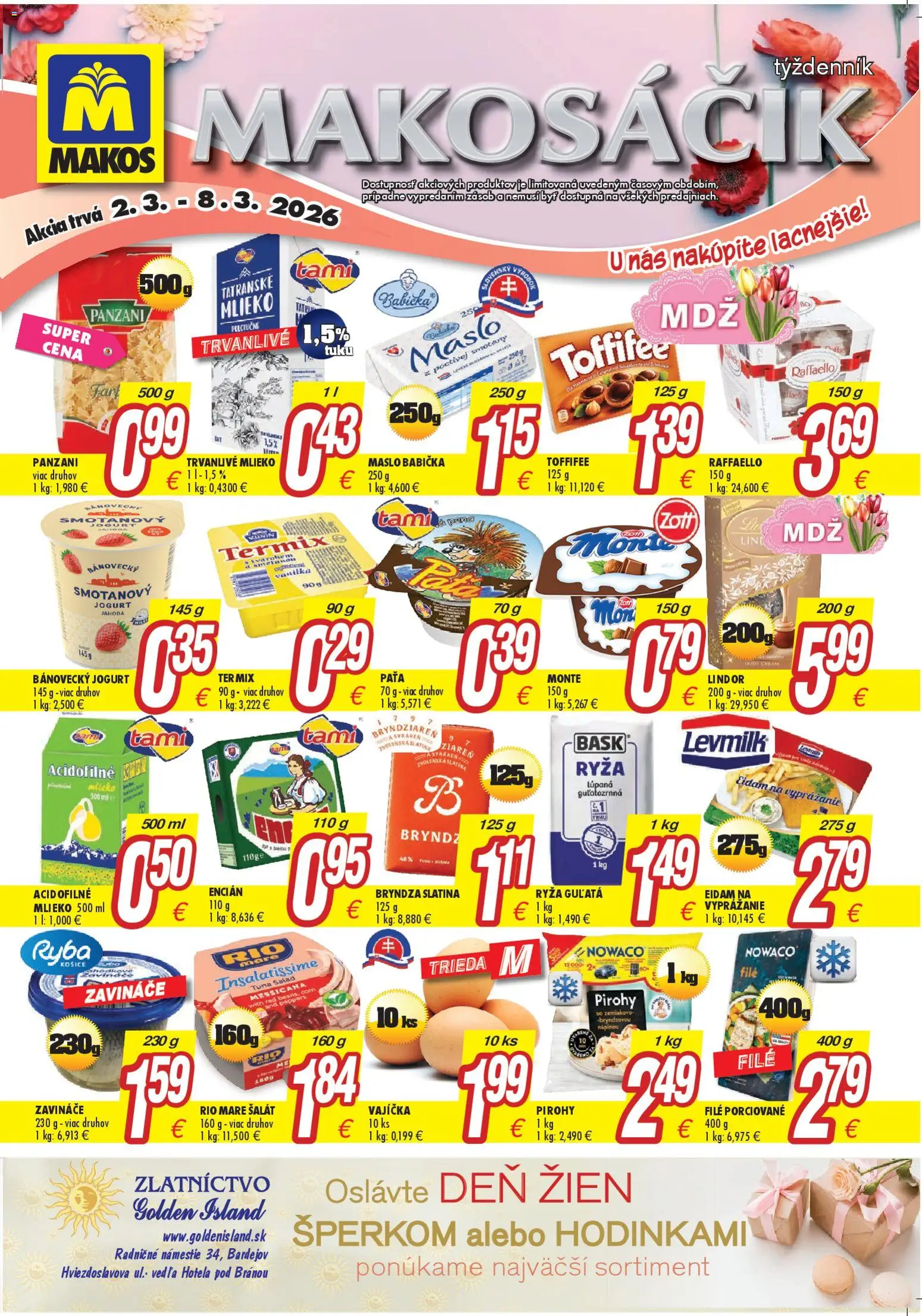 Makos leták - strana 1- platný od 02.03.2026
