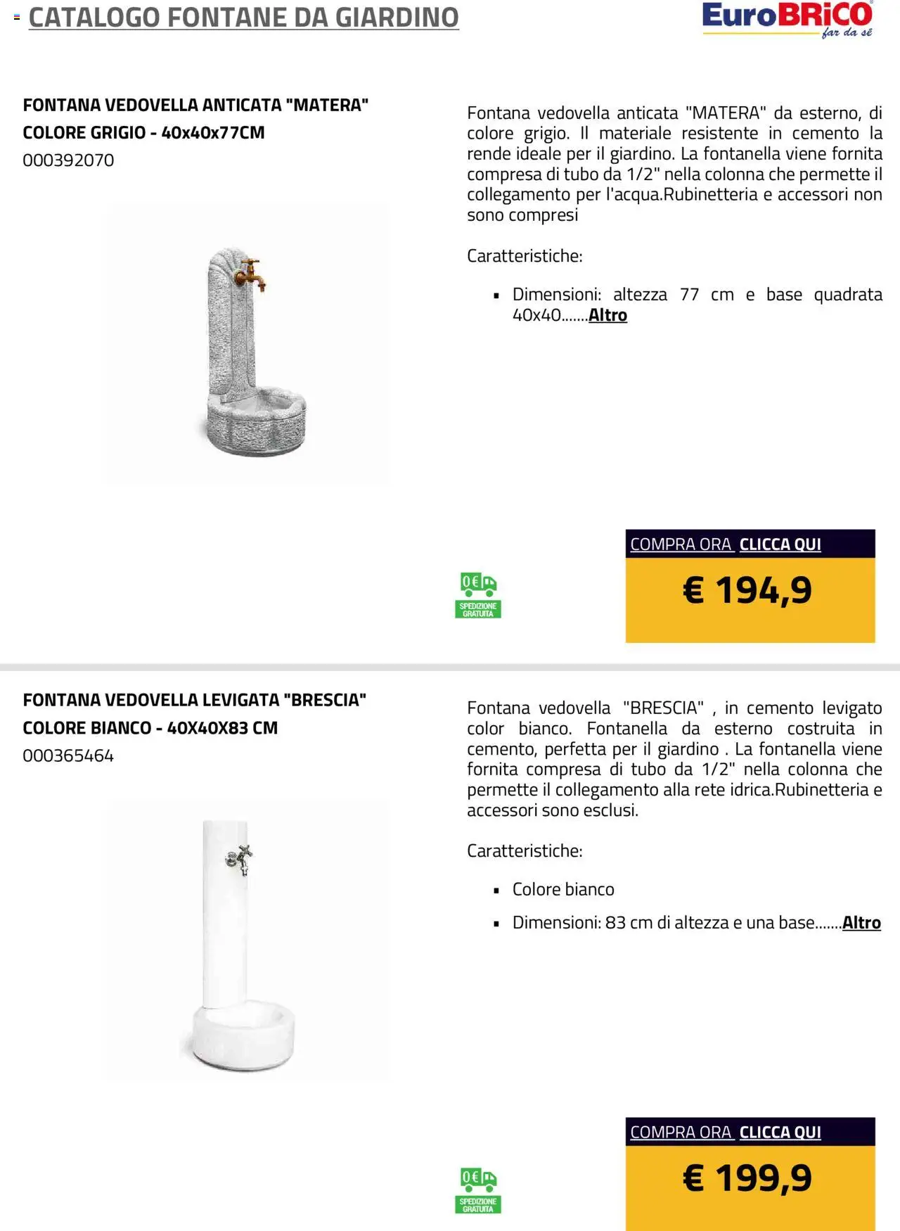 Eurobrico Fontane da Giardino catalogo - pagina 19 - valido dal 23/07/2025