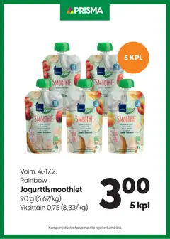 Esikatselu Prisma tarjoukset Jogurttismoothiet voimassa alkaen 04/02/2026