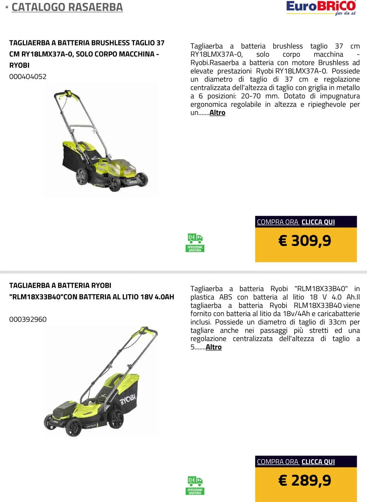 Eurobrico Rasaerba catalogo - pagina 32 - valido dal 23/07/2025