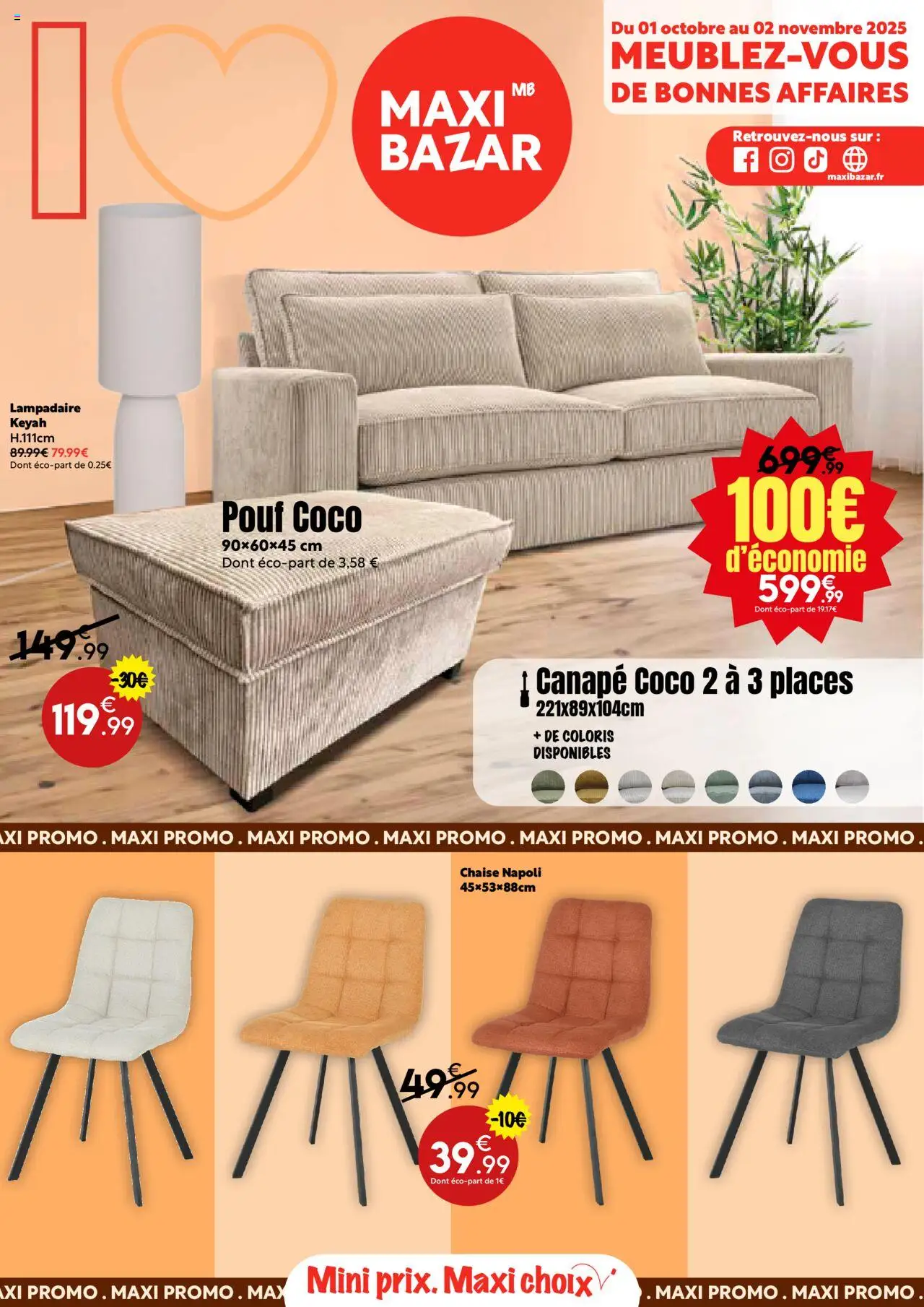 Maxi Bazar - Catalogue mobilier Maxi Bazar - page 1 - valable à partir du 01/10/2025