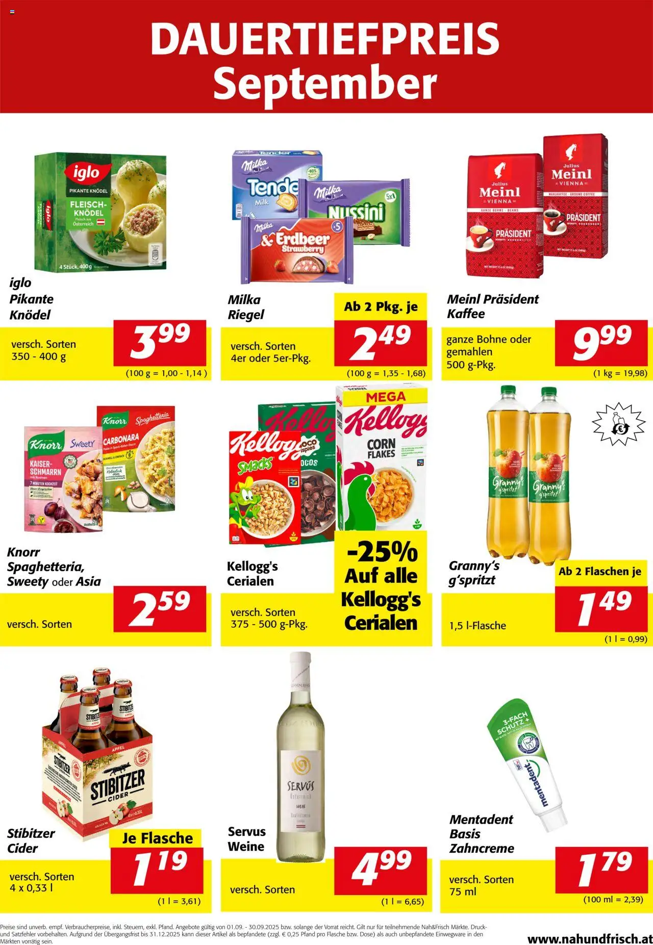Nah und Frisch Dauertiefpreis September - Seite 1- gültig ab 01.09.2025