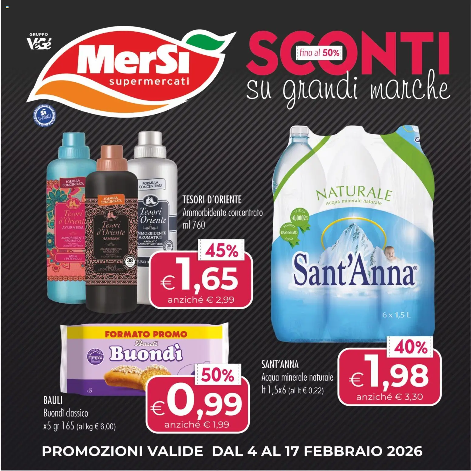 Volantino MerSi Supermercati	 - pagina 1 - valido dal 04/01/2026