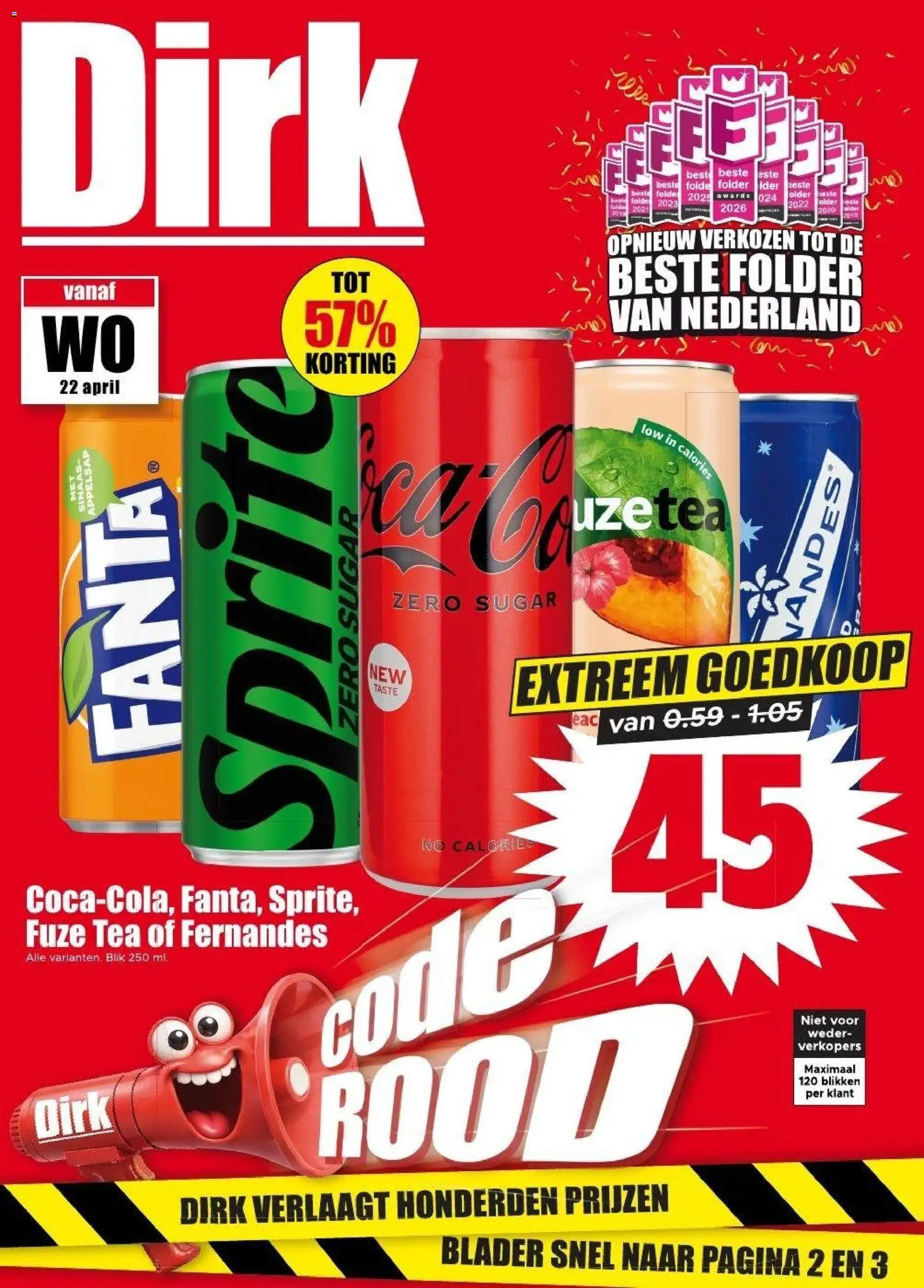 Dirk folder / publicité - pagina 1- geldig vanaf 22/04/2026