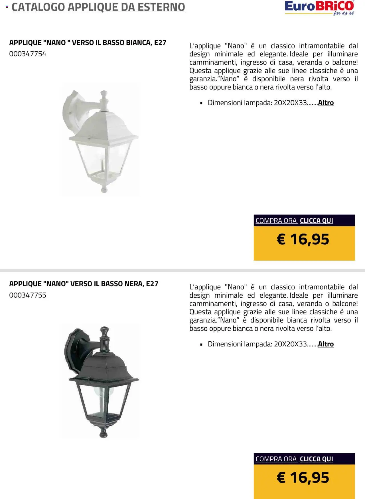 Eurobrico Applique da Esterno catalogo - pagina 5 - valido dal 23/07/2025