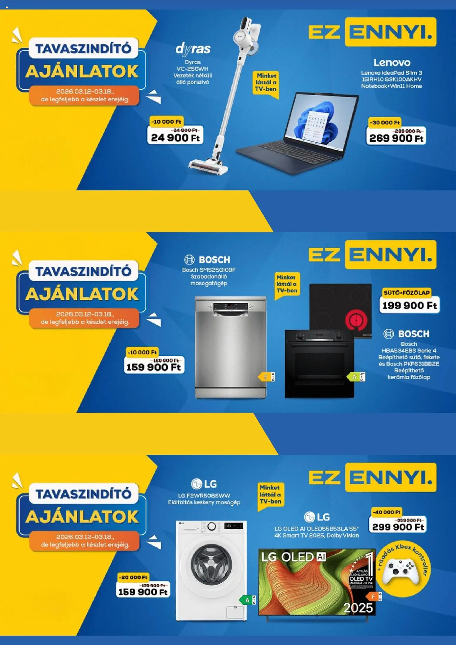 Euronics akciós újság - 1oldal - érvényes 2026.03.12.-tól