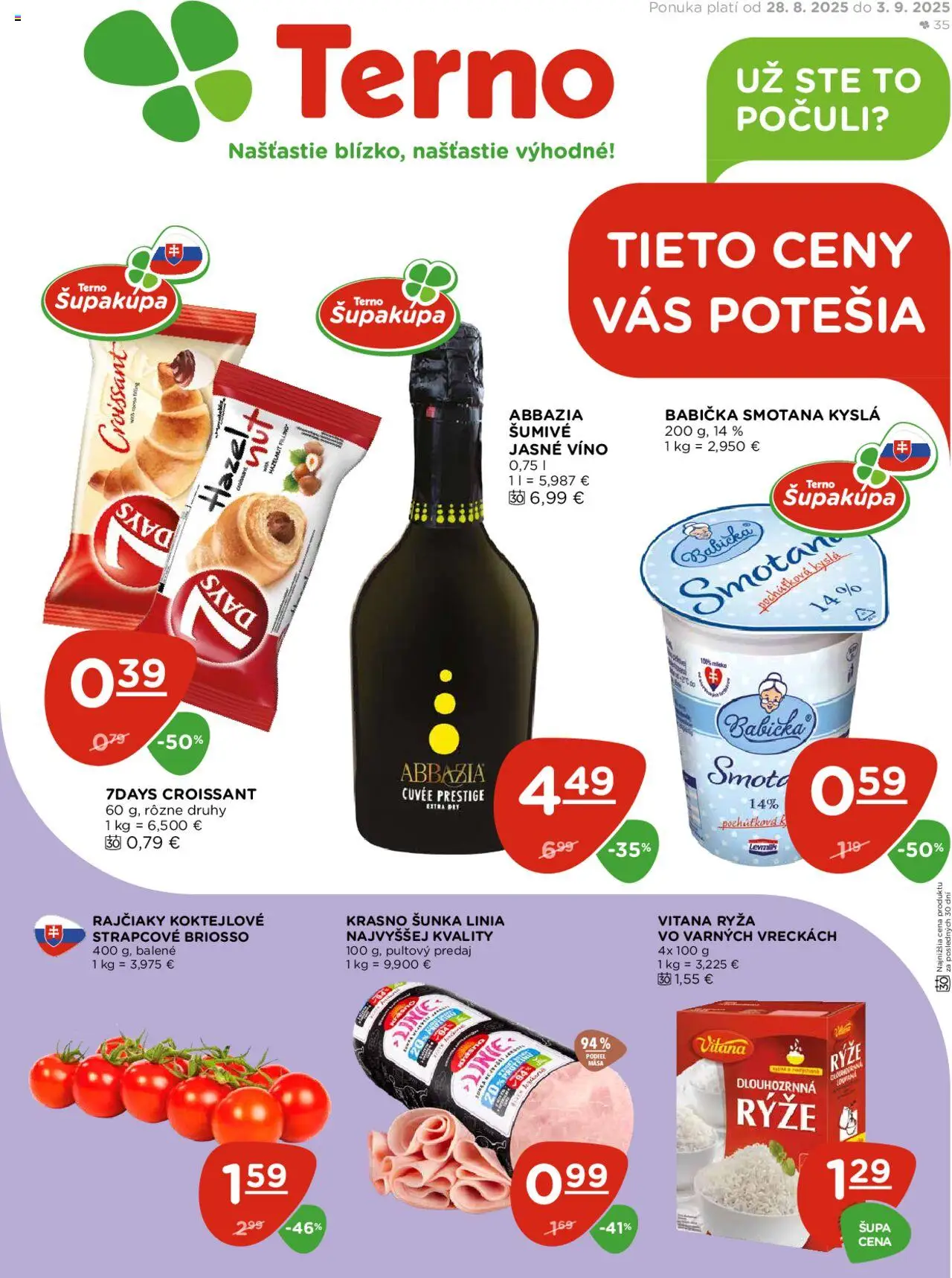 Terno leták - strana 1- platný od 28.08.2025