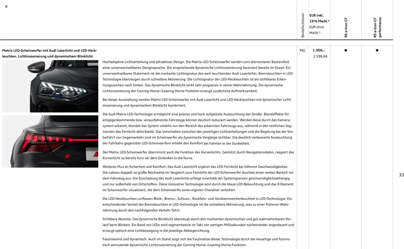 Audi  RS e-tron GT / RS e-tron GT performance - Seite 31 - gültig ab 28.10.2025