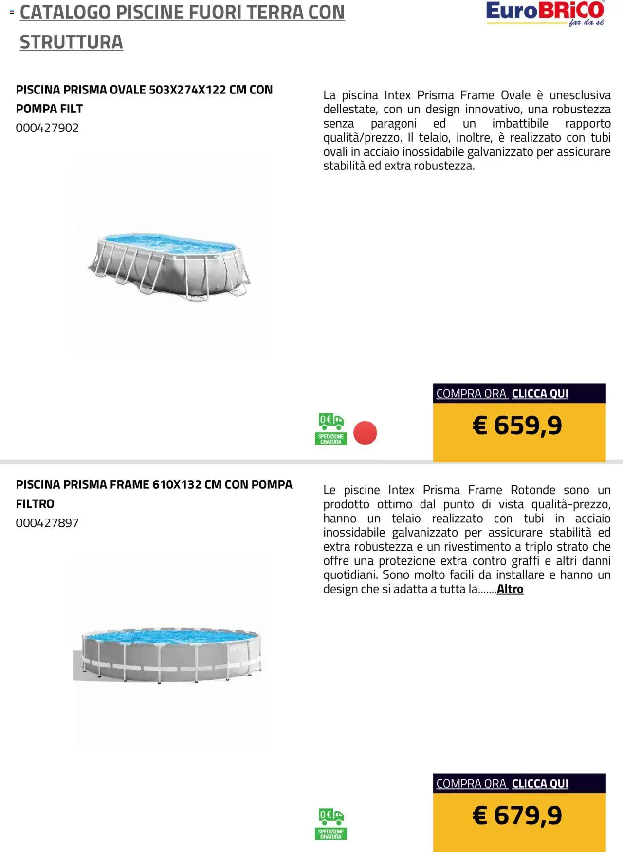 Eurobrico Piscine Fuori Terra con Struttura catalogo - pagina 13 - valido dal 23/07/2025