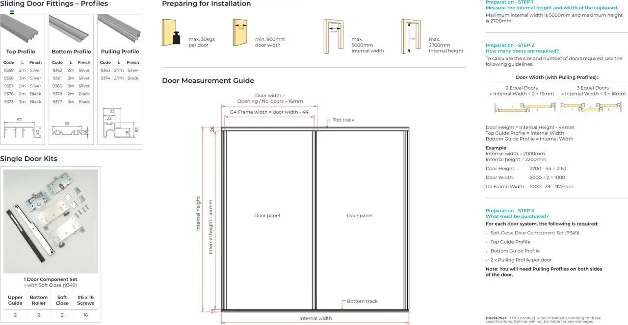 Gelmar G4 Sliding Door - page 2- valid from 01/05/2025