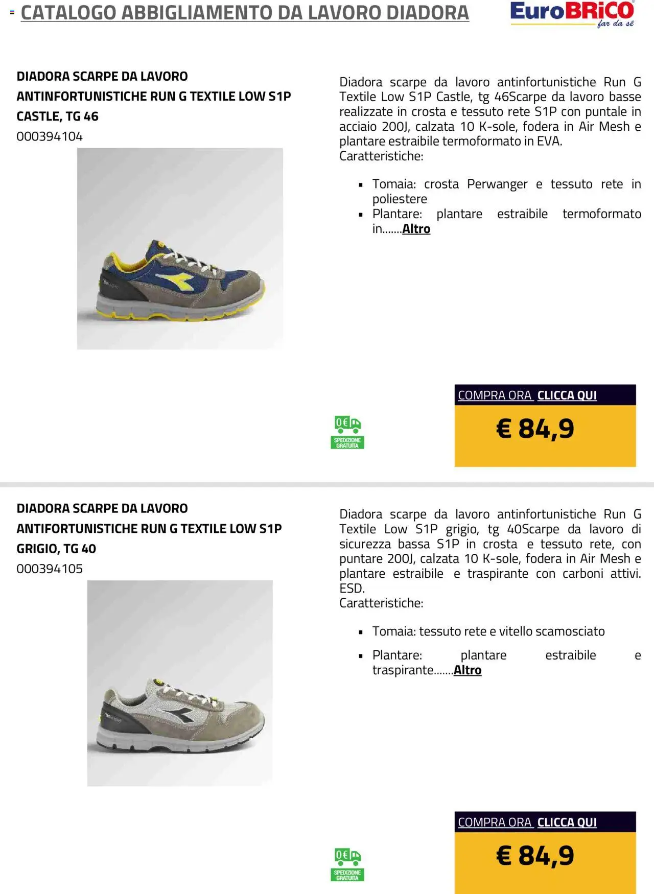 Eurobrico Abbigliamento da Lavoro Diadora catalogo - pagina 44 - valido dal 23/07/2025
