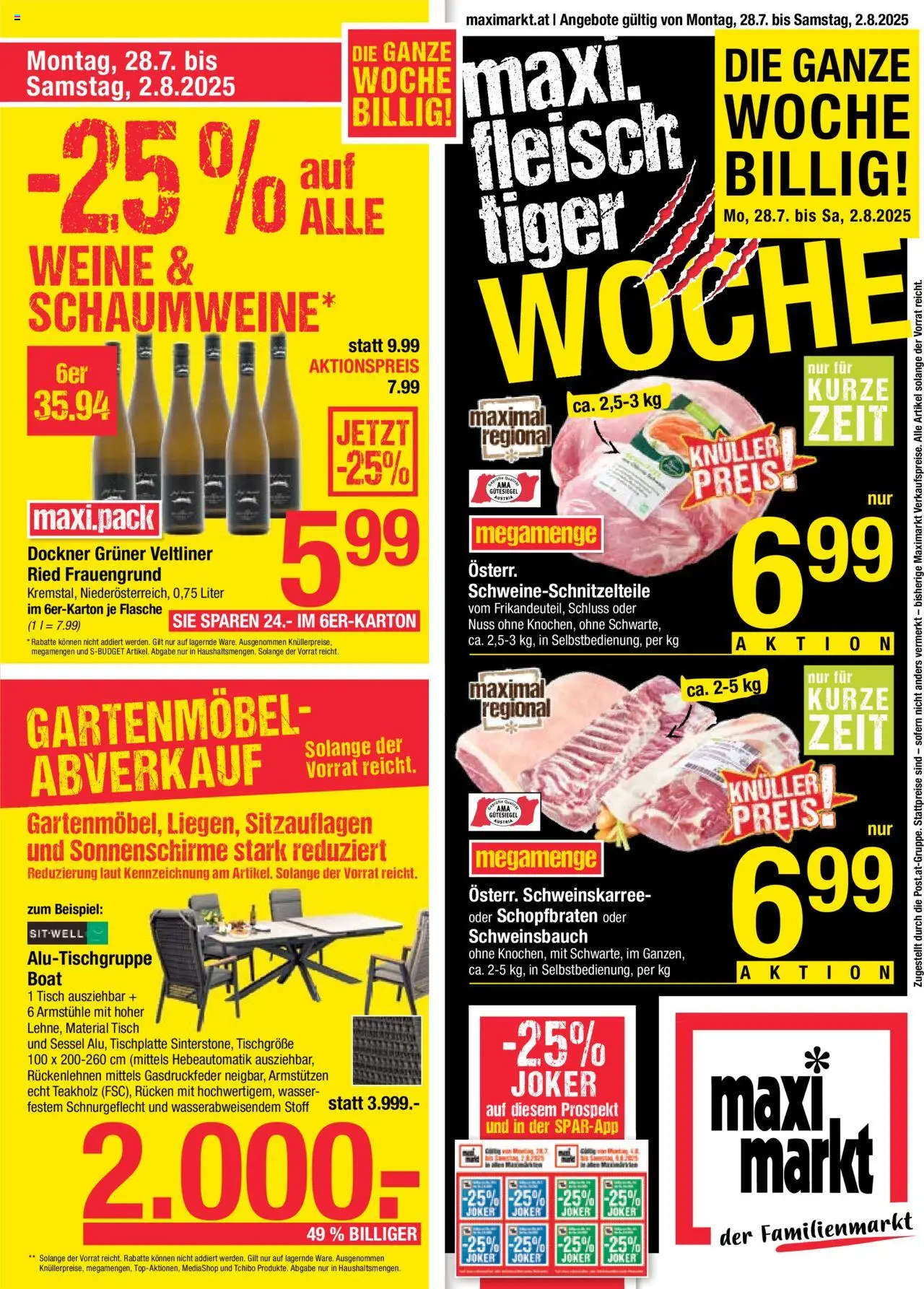 Maximarkt Flugblatt - Seite 1- gültig ab 28.07.2025