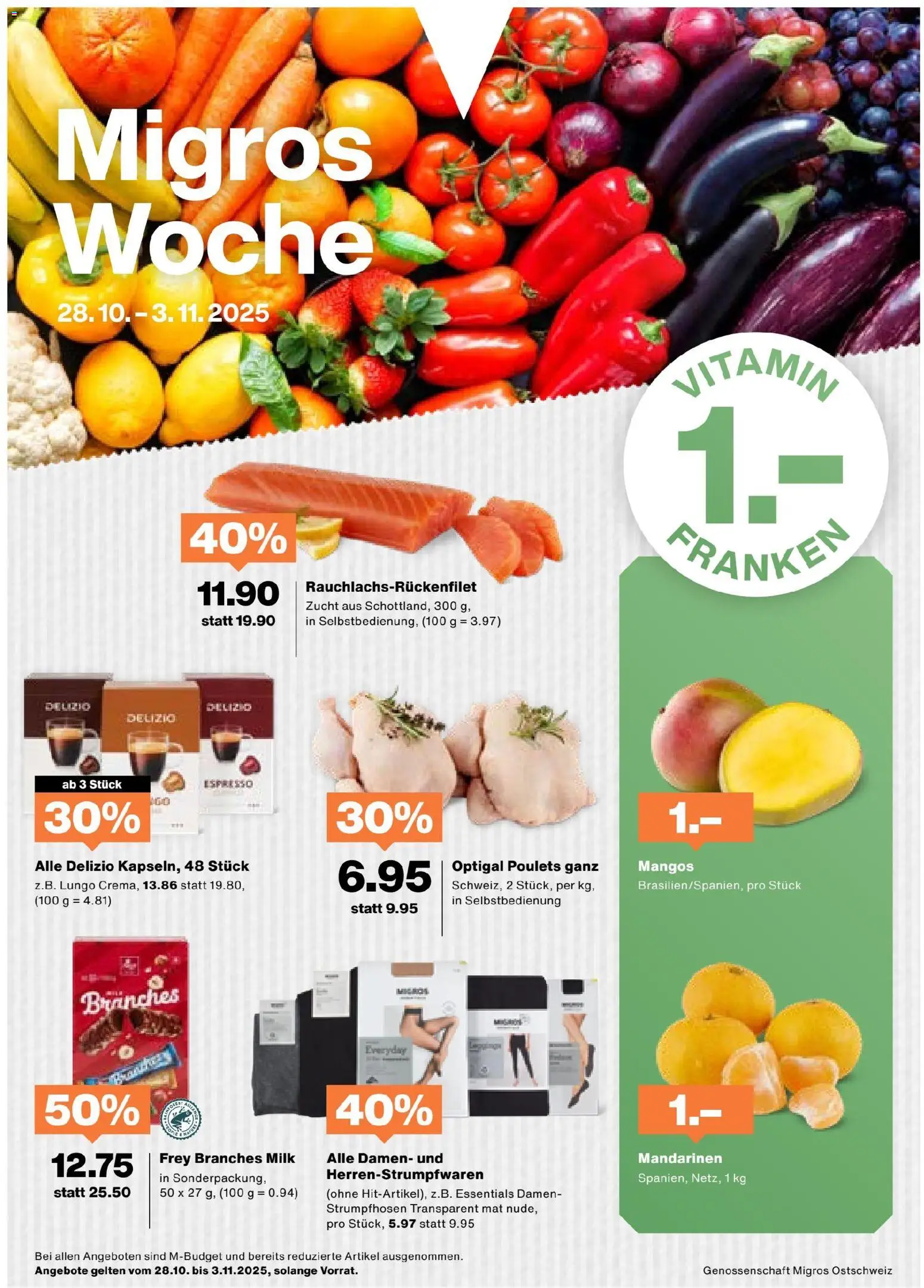Migros Aktionen - Seite 1- gültig ab 28.10.2025