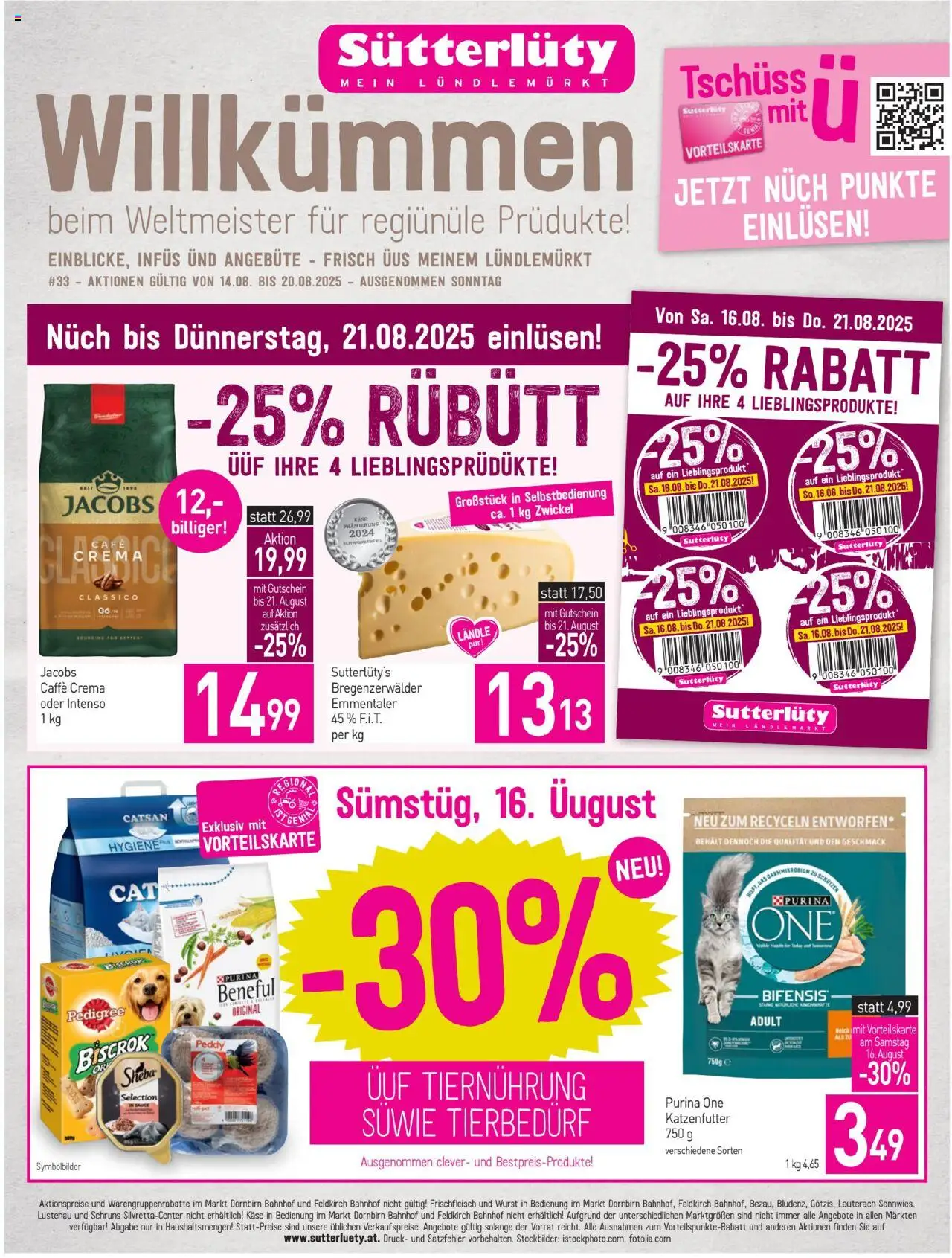 Sutterlüty Flugblatt - Seite 1- gültig ab 14.08.2025