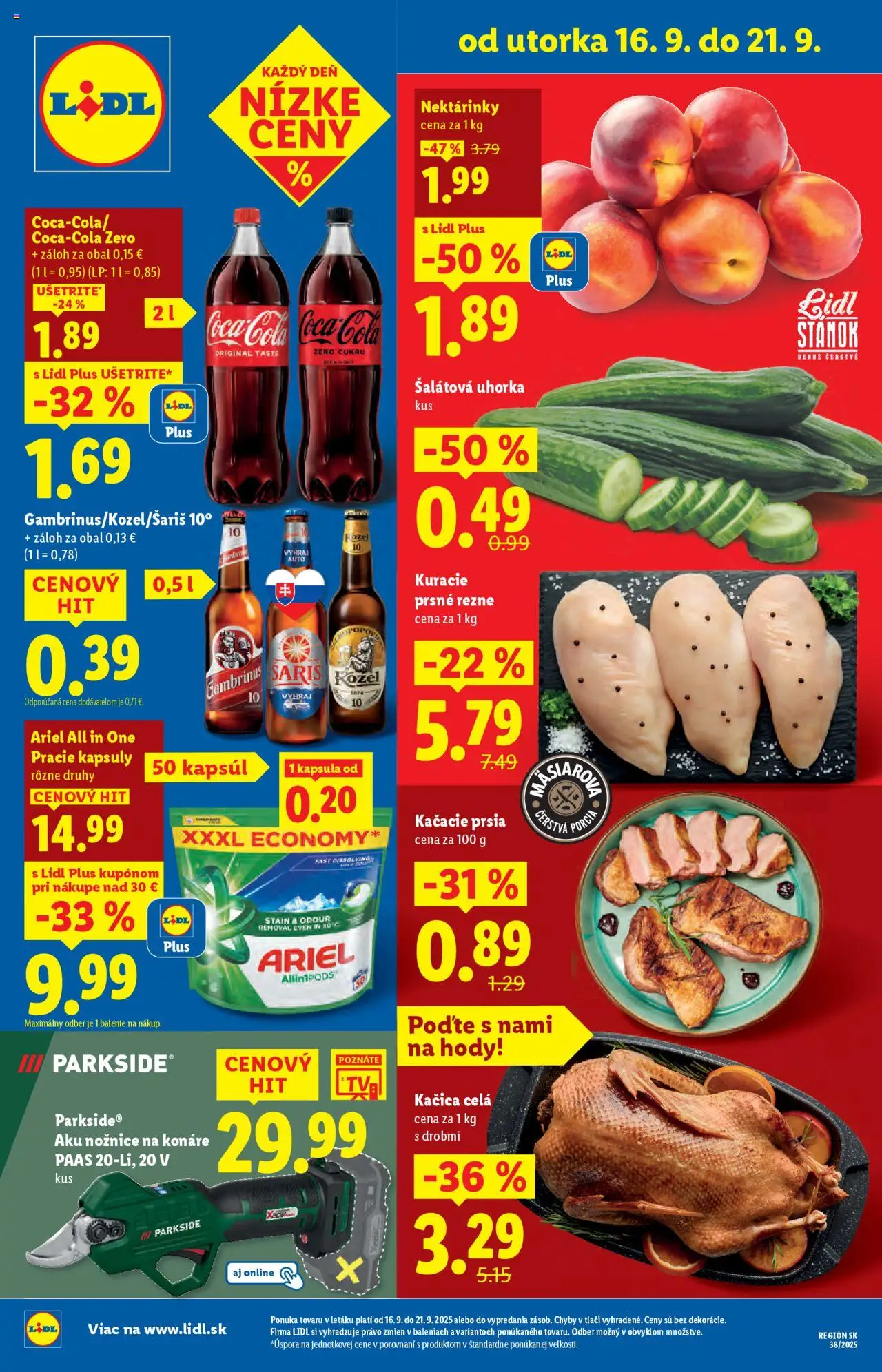Lidl leták - strana 1- platný od 16.09.2025