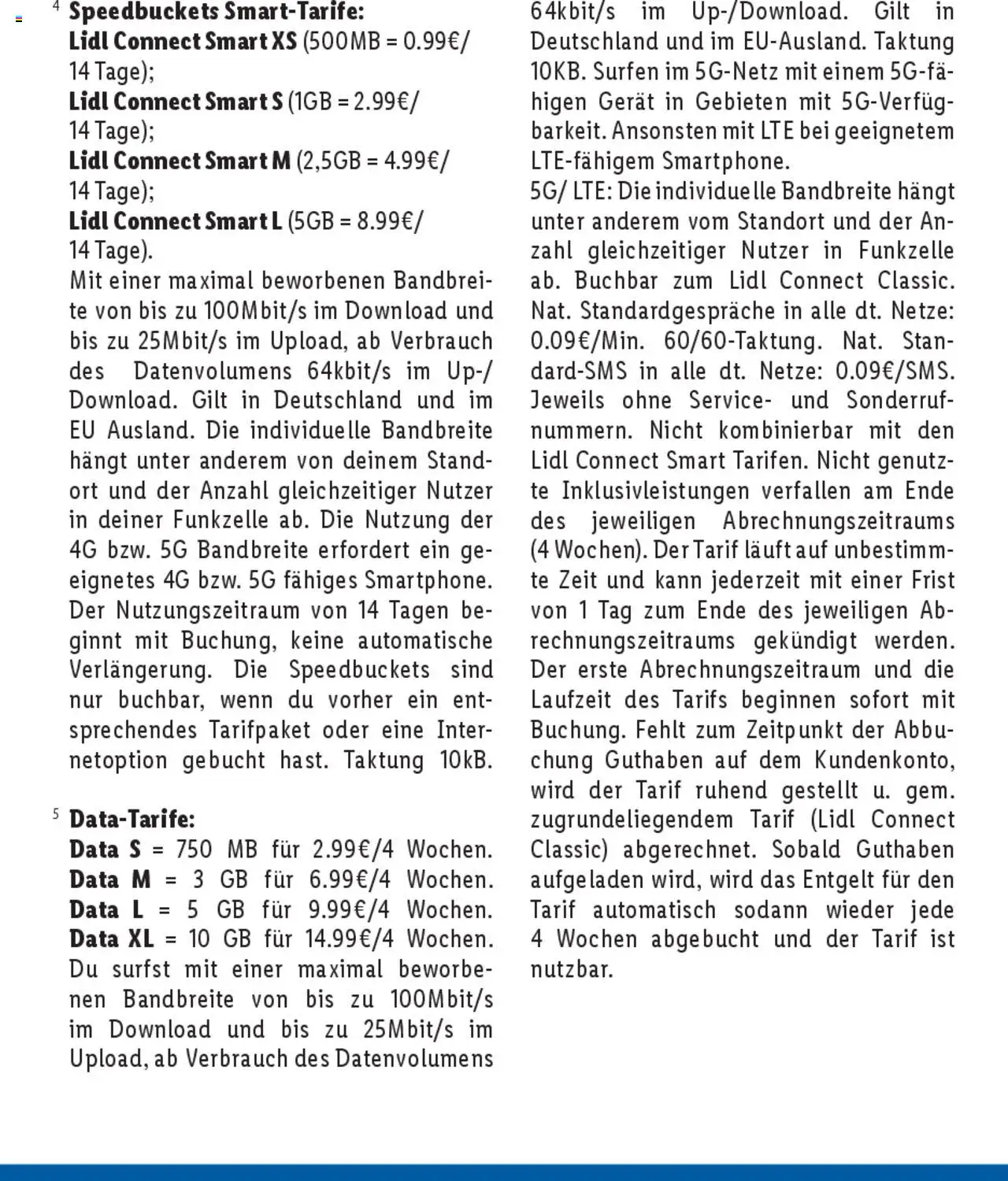 Lidl Tarifübersicht - Seite 15 - gültig ab 01.01.2025