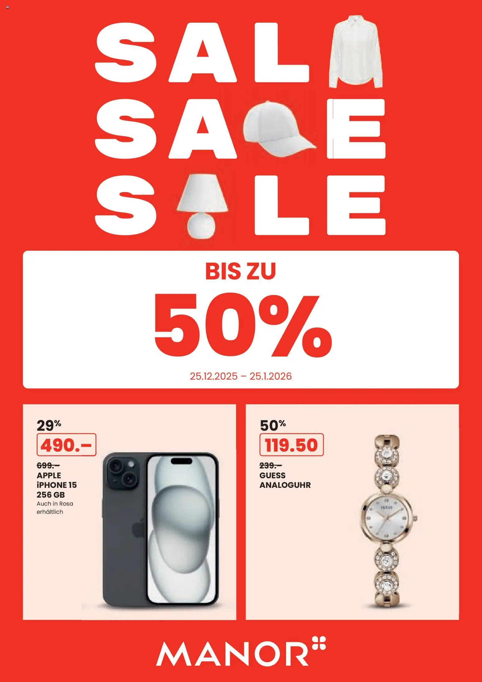 Manor Aktionen Sale - Seite 1- gültig ab 25.12.2025