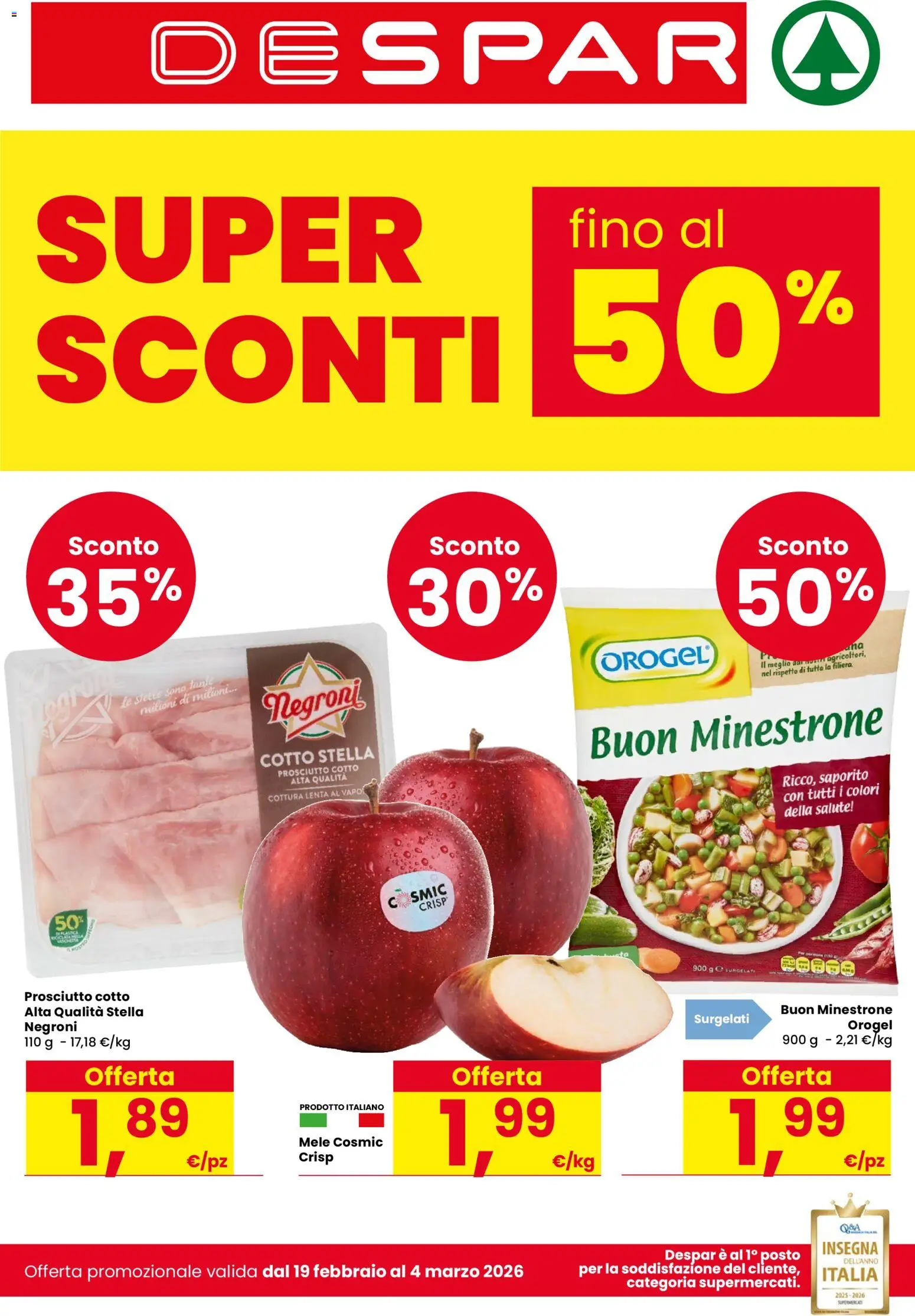 Volantino Despar	 - pagina 1 - valido dal 19/02/2026
