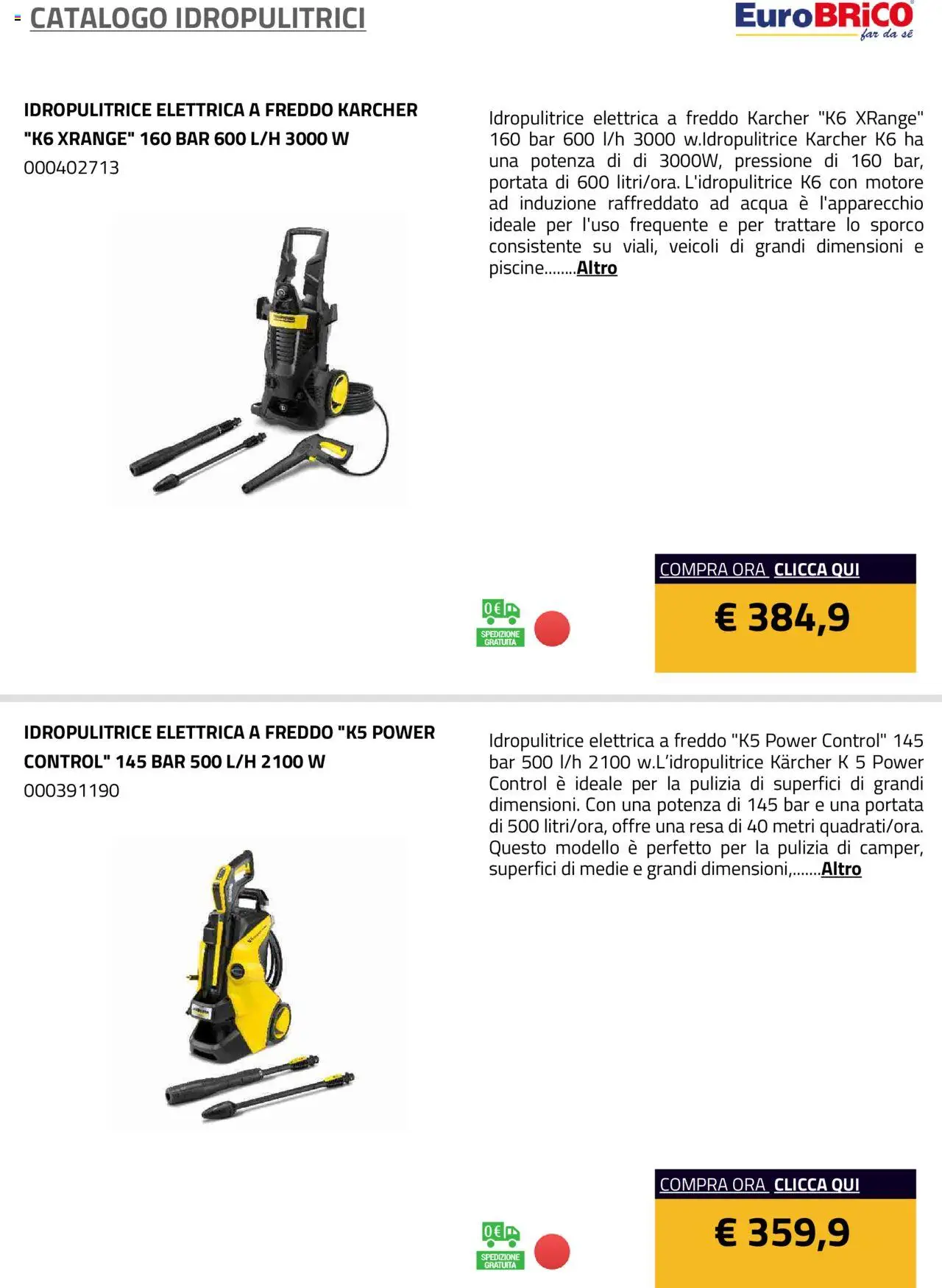 Eurobrico Idropulitrici catalogo - pagina 37 - valido dal 23/07/2025