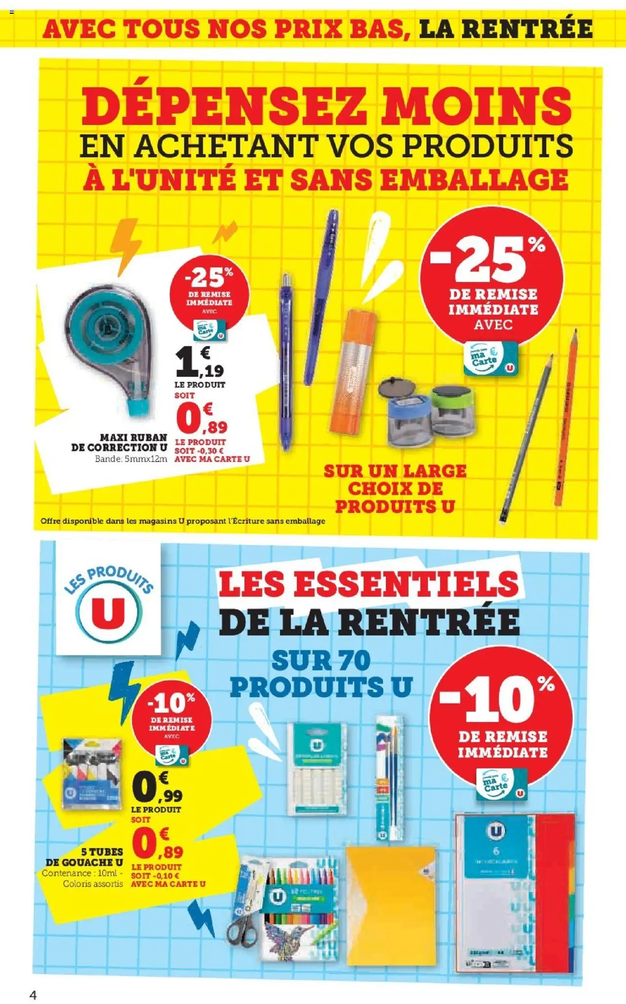 Hyper U Les prix bas La Rentrée - page 4 - valable à partir du 16/07/2025