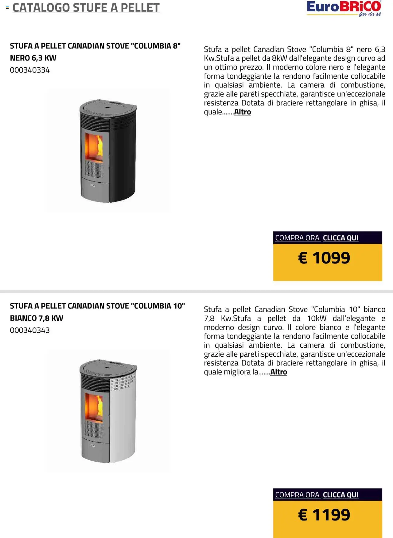 Eurobrico Stufe a Pellet catalogo - pagina 8 - valido dal 23/07/2025