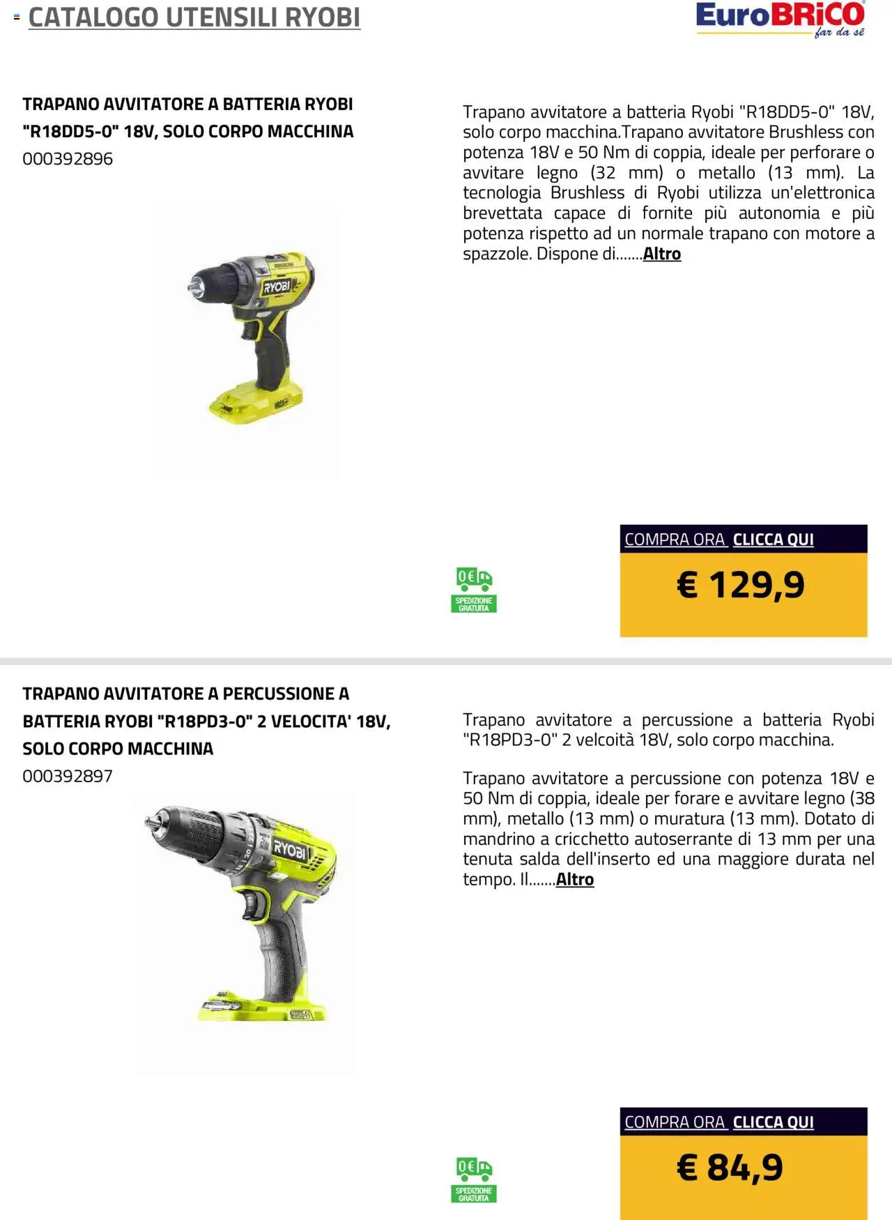 Eurobrico Utensili Ryobi catalogo - pagina 6 - valido dal 23/07/2025