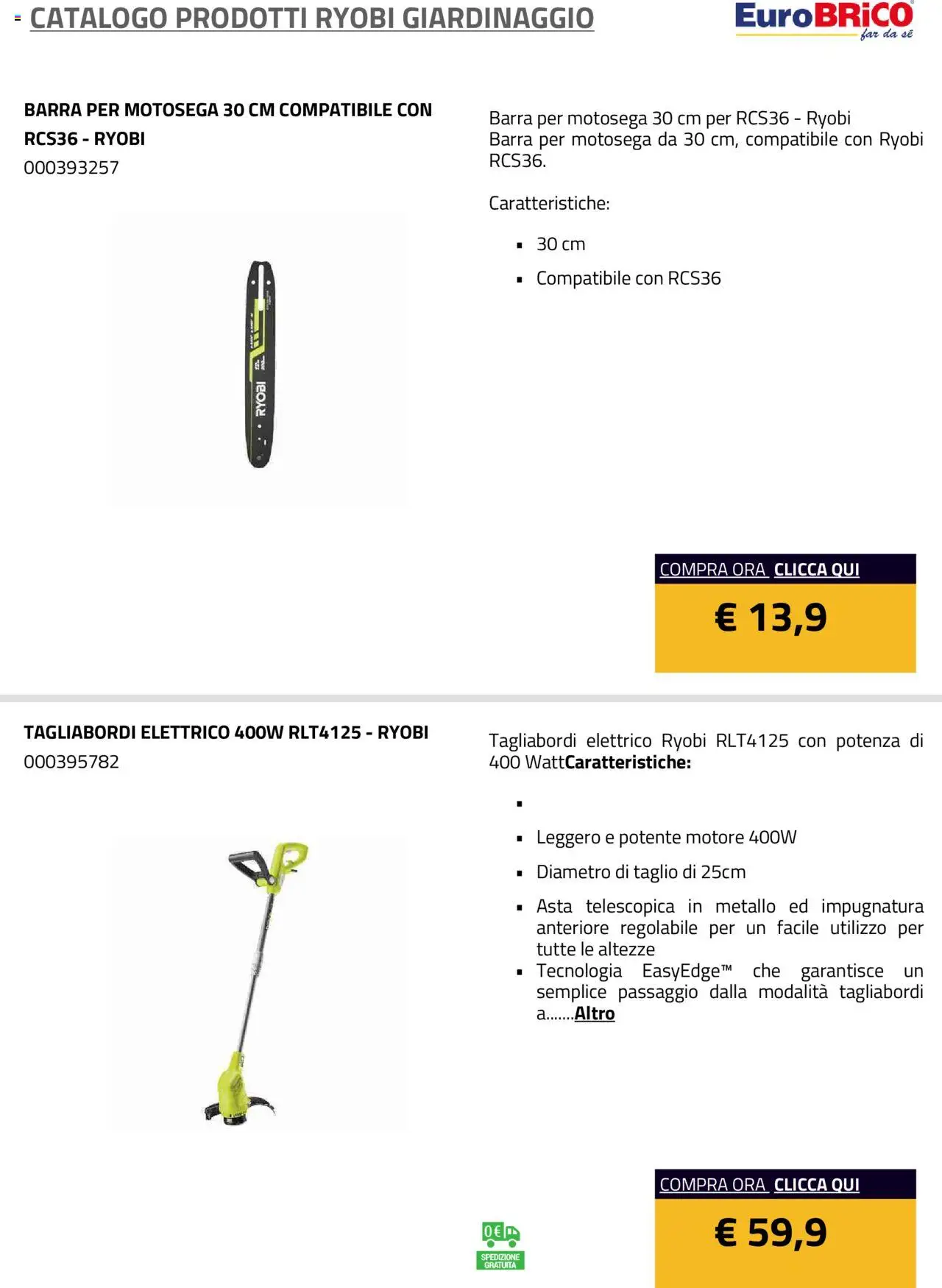Eurobrico Prodotti Ryobi Giardinaggio catalogo - pagina 19 - valido dal 23/07/2025