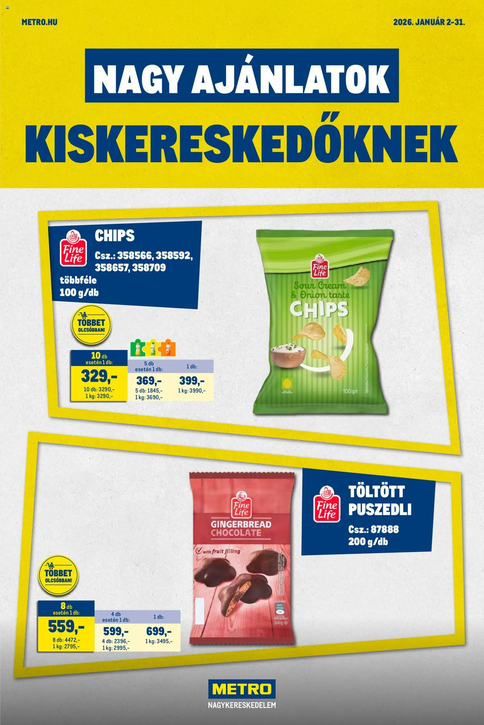 Metro - Nagy Ajánlatok Kiskereskedőknek - 1oldal - érvényes 2026.01.02.-tól