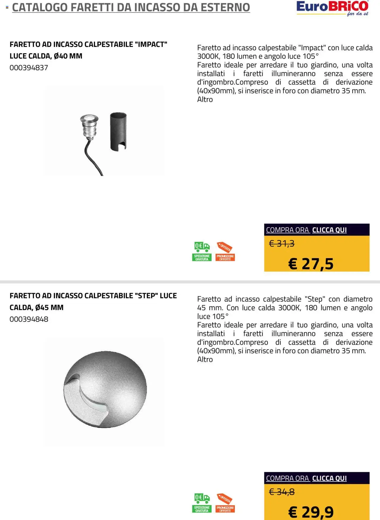 Eurobrico Faretti da Incasso da Esterno catalogo - pagina 4 - valido dal 23/07/2025
