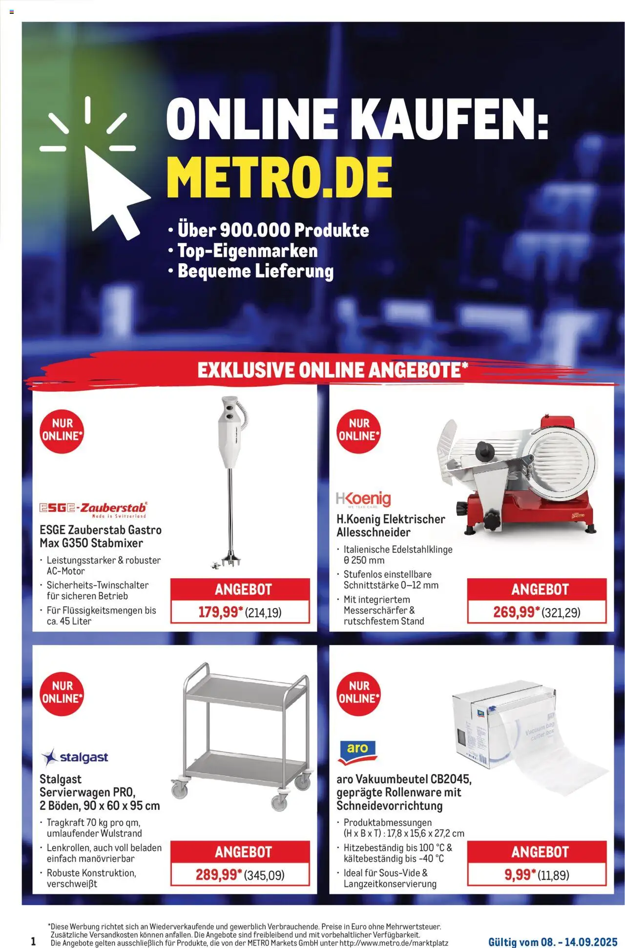 Metro Online: Wochen-Angebote - Seite 1 - gültig ab 08.09.2025