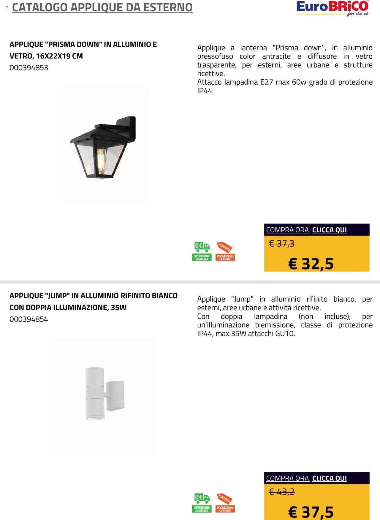 Eurobrico Applique da Esterno catalogo - pagina 25 - valido dal 23/07/2025