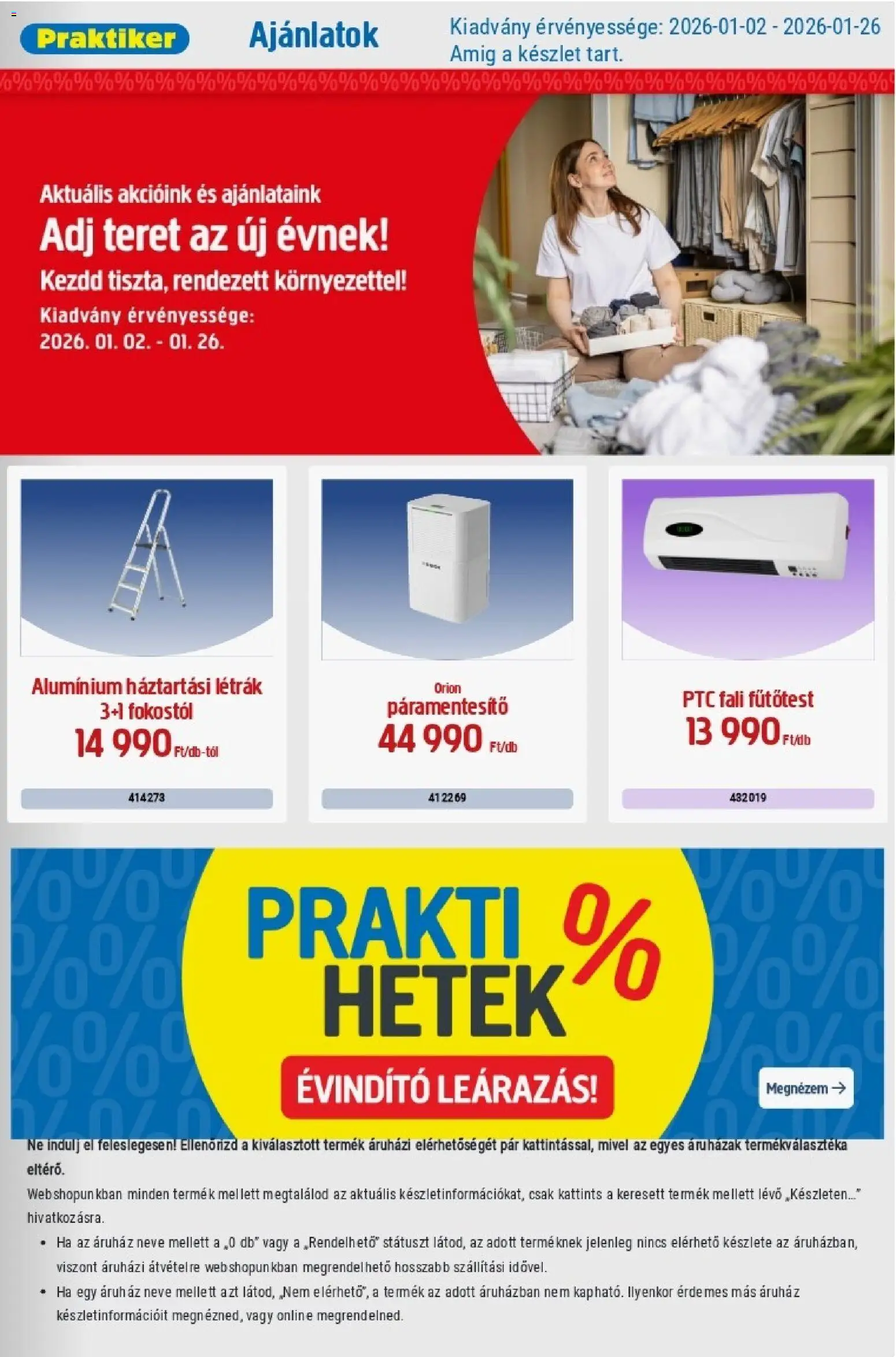Praktiker Akciós újság - 1oldal - érvényes 2026.01.02.-tól