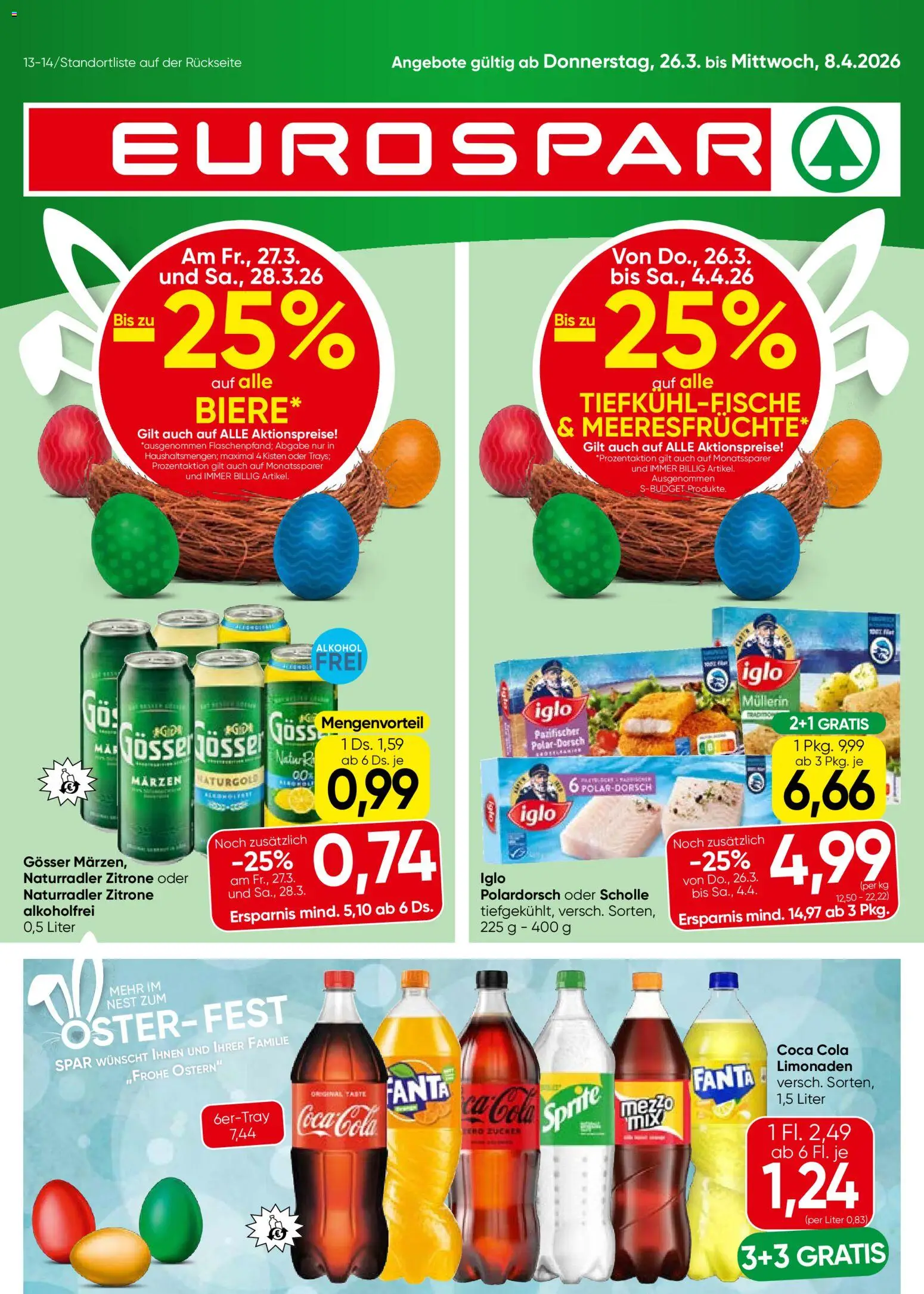 Eurospar Flugblatt - Seite 1- gültig ab 26.03.2026