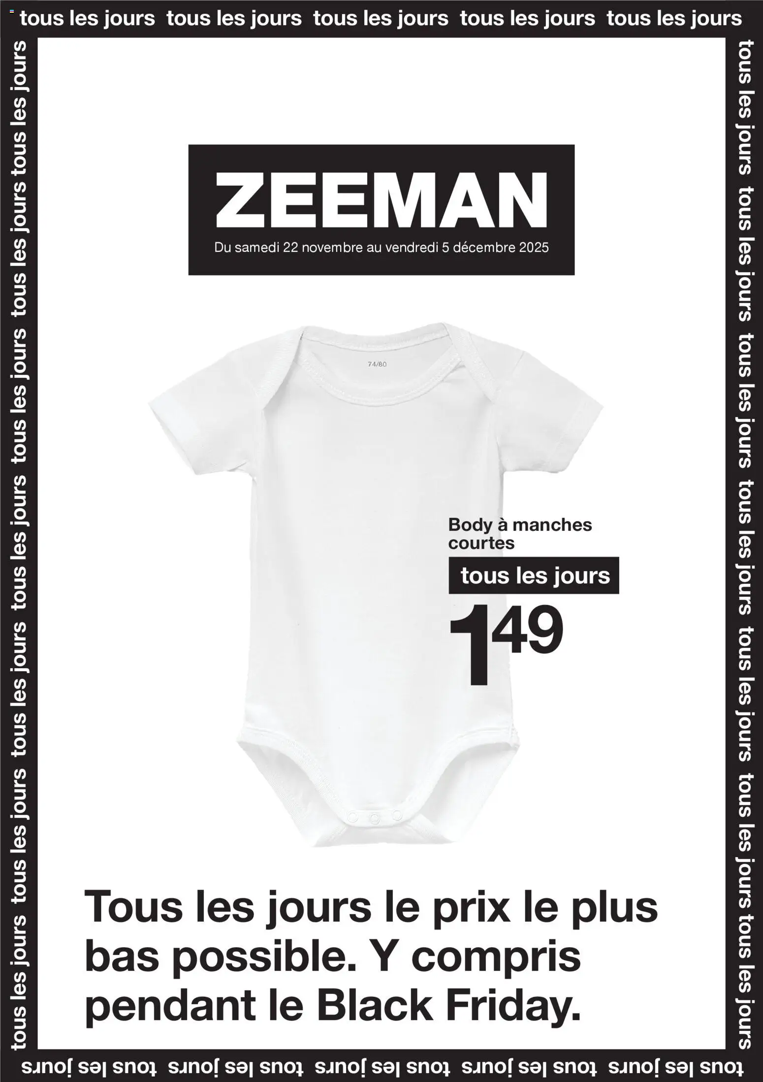 Zeeman Black Friday - page 1 - valable à partir du 22/11/2025