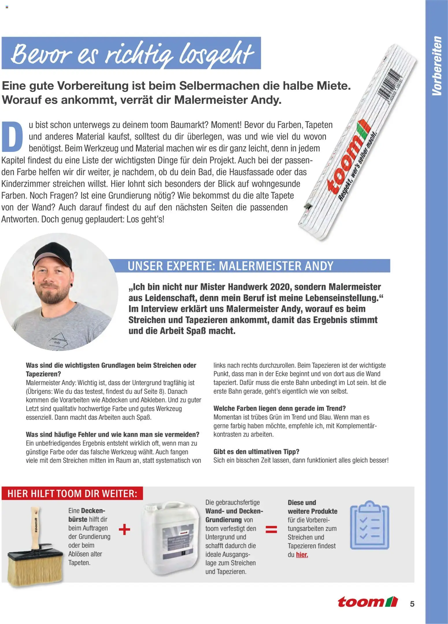 Toom Baumarkt Wände streichen und tapezieren - Seite 5 - gültig ab 01.01.2026