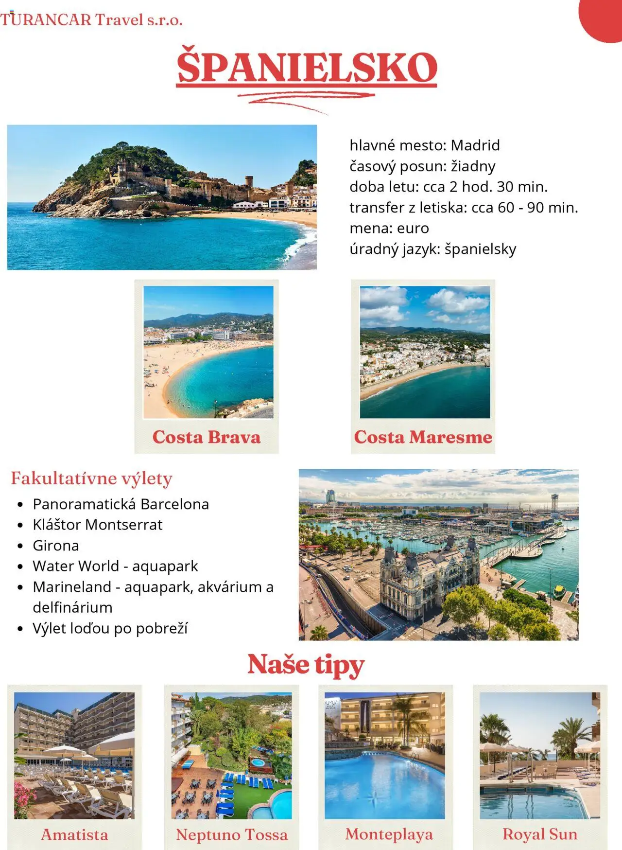 Turancar Španielsko - strana 1- platný od 25.04.2025