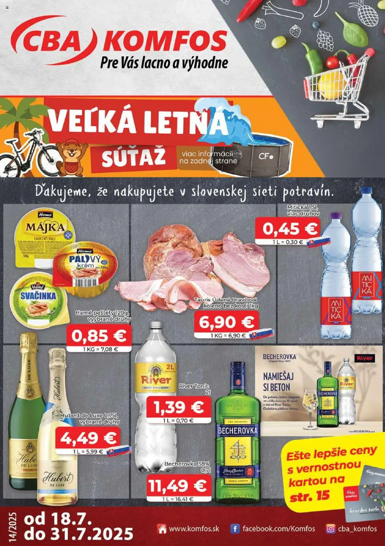 CBA Komfos leták - strana 1- platný od 18.07.2025