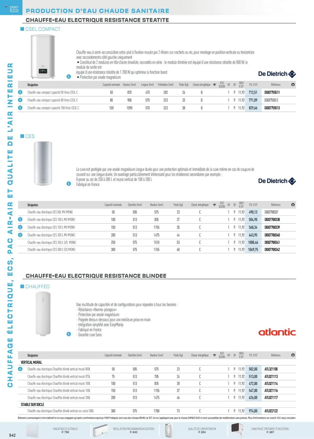 Rexel - Chauffage Électrique, ECS, PAC AIR-AIR Et Qualite De L´Air Interieur - page 148 - valable à partir du 16/07/2025