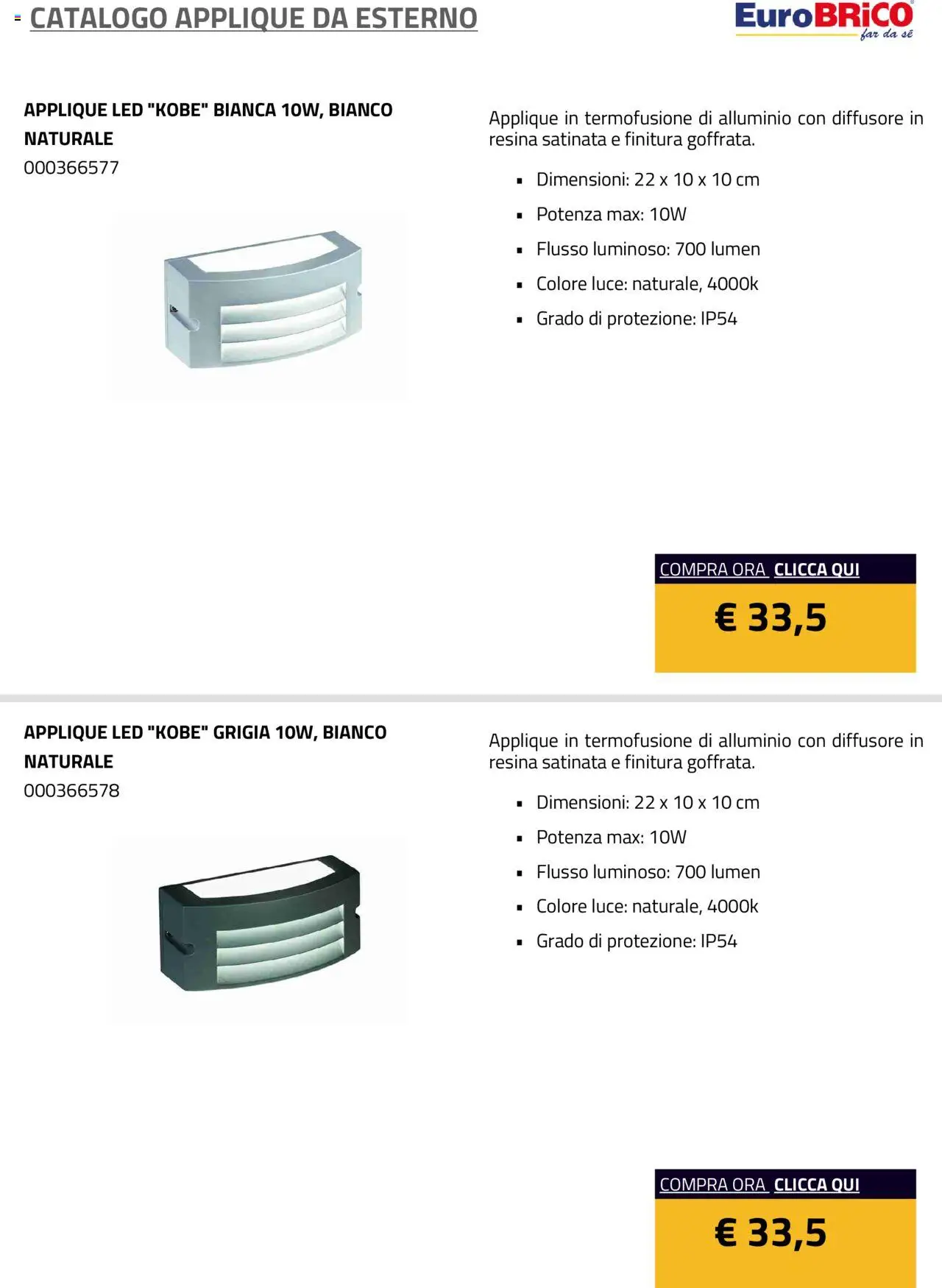 Eurobrico Applique da Esterno catalogo - pagina 16 - valido dal 23/07/2025