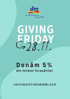DM drogeriemarkt Giving Friday valabil de la 06.11.2025