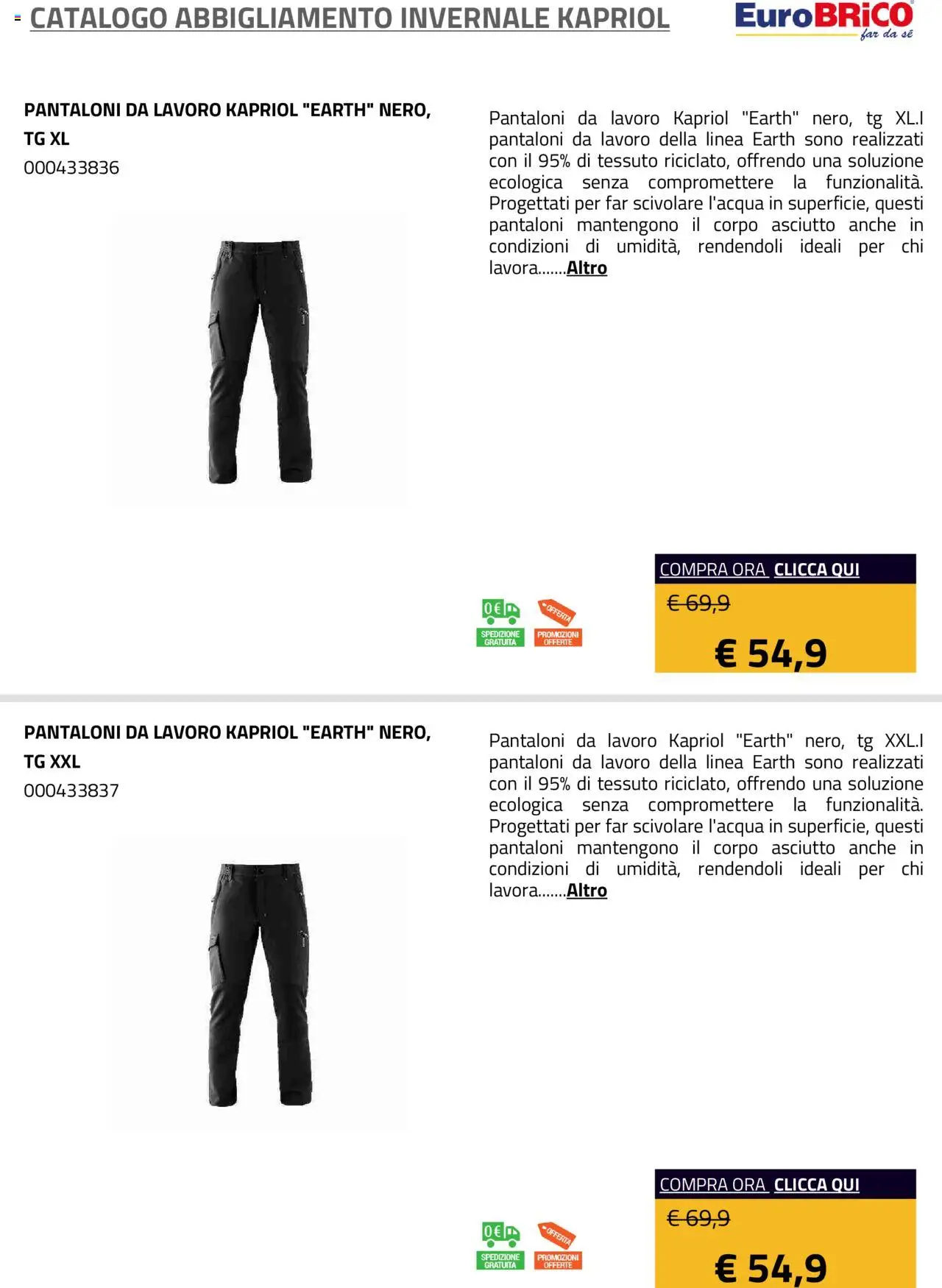Eurobrico Abbigliamento Invernale Kapriol catalogo - pagina 27 - valido dal 23/07/2025