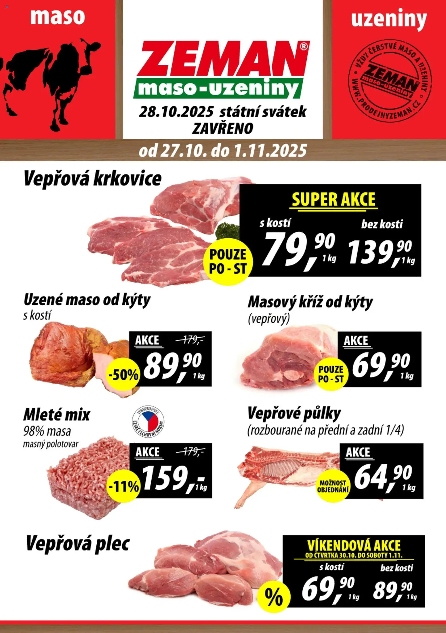 Prodejny Zeman leták - strana 1- platný od 27.10.2025