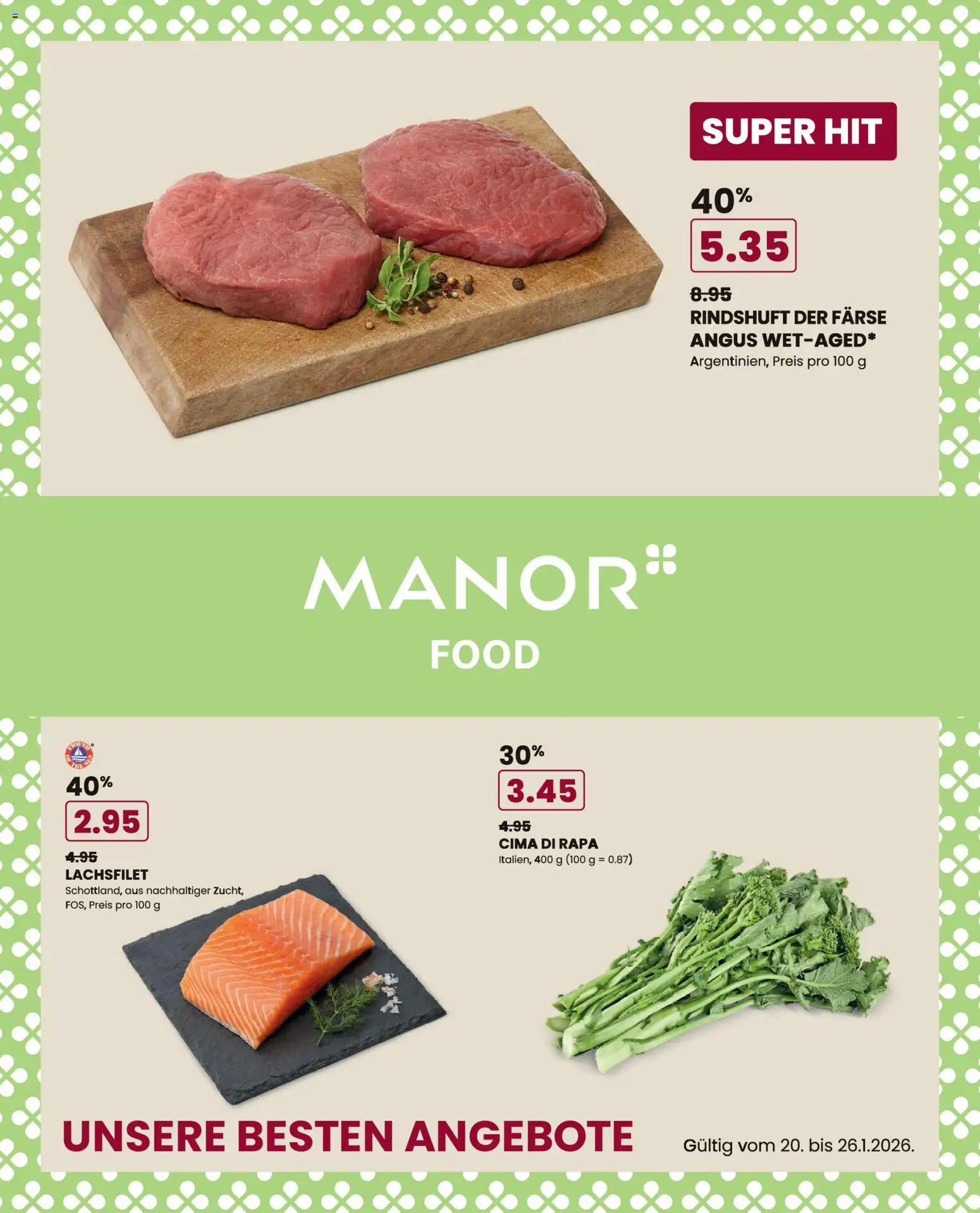 Manor Aktionen - Seite 1- gültig ab 20.01.2026