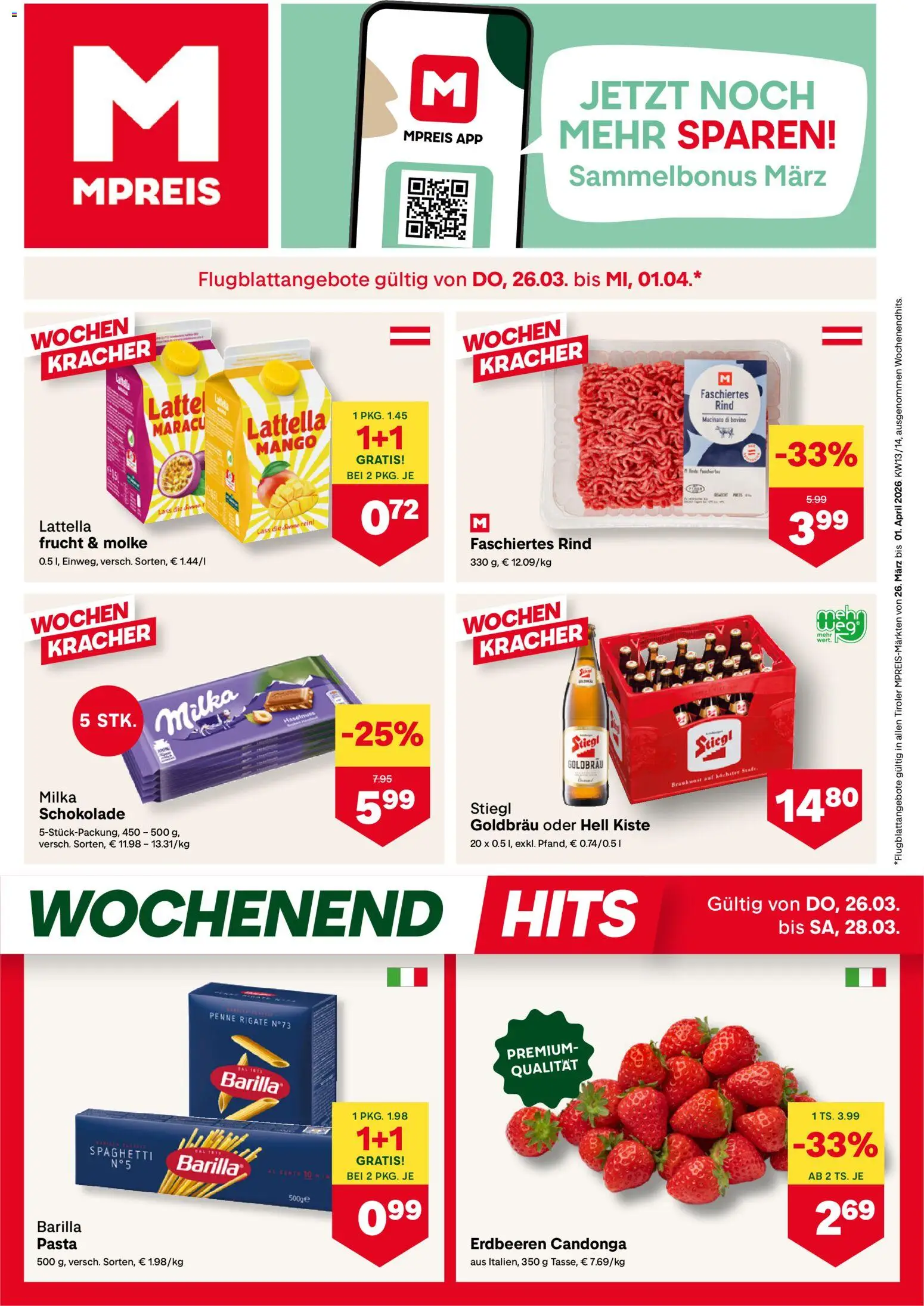 MPREIS Flugblatt - Seite 1- gültig ab 26.03.2026